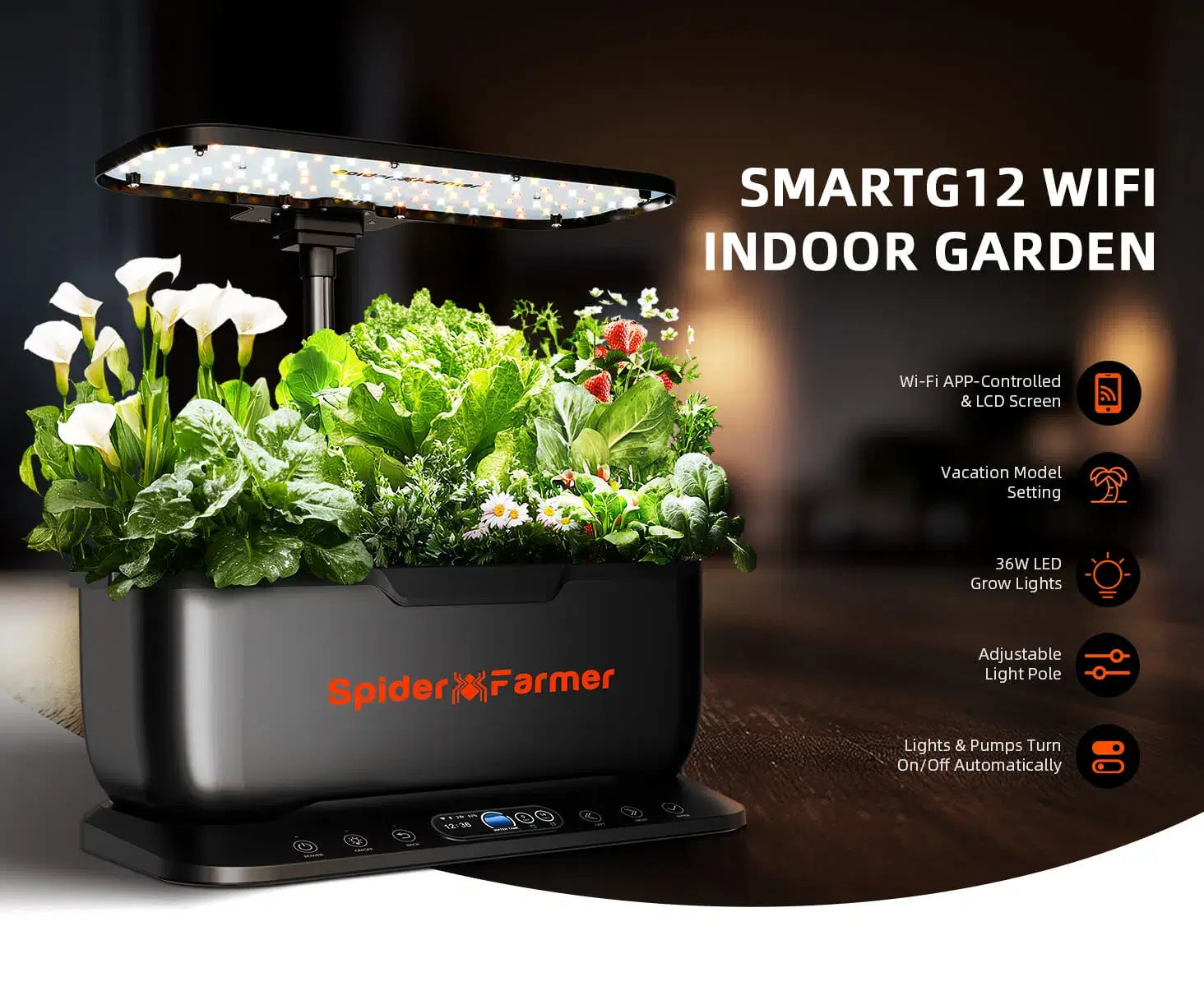 Spider Farmer Hydroponic Grow Kit - Complete Indoor Hydroponics System for Herbs, Vegetables & Plants | Perfect for Home Gardening, Urban Farming & DIY Hydroponic Setup