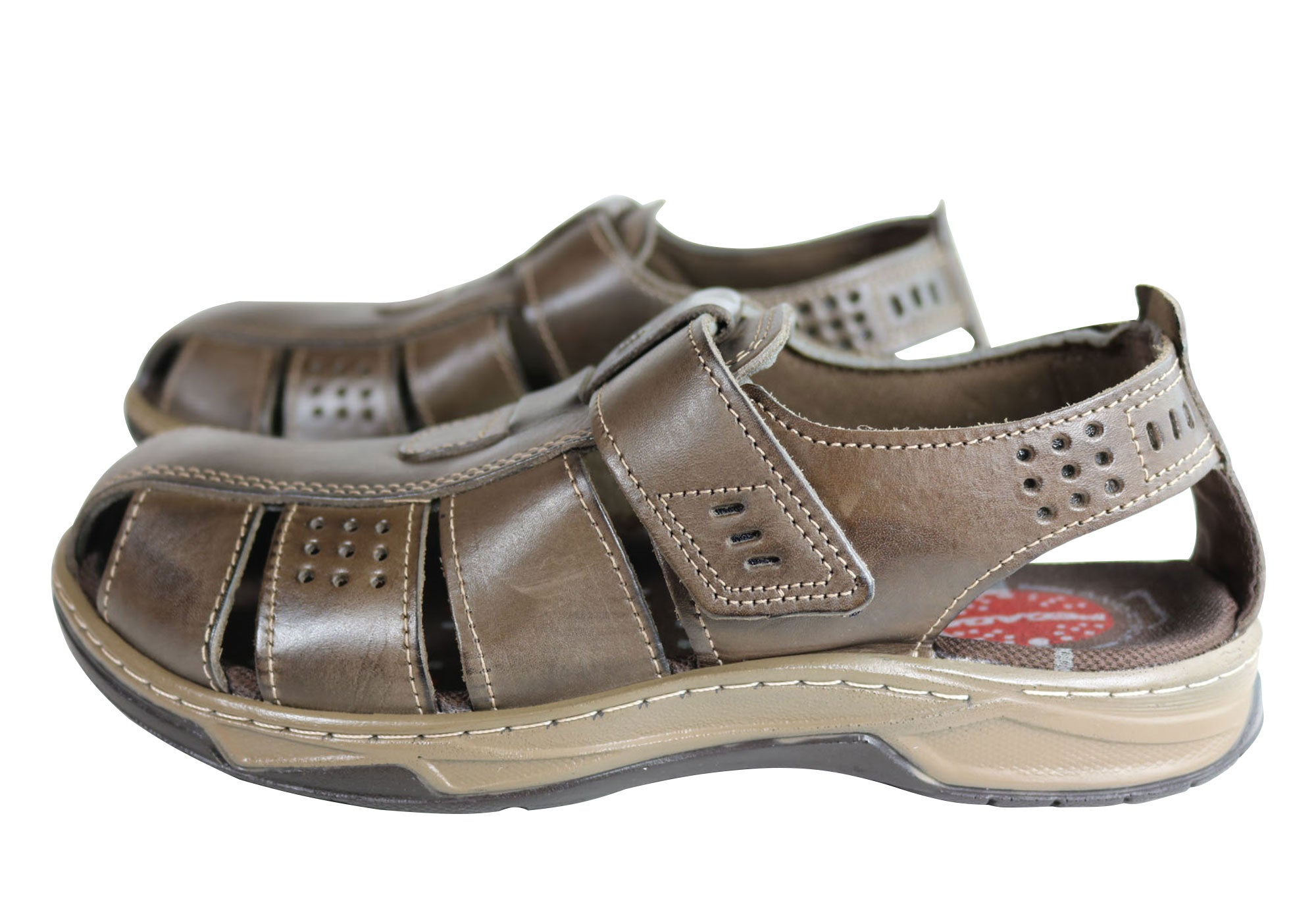 Premium Kent Men's Leather Sandals with Cushioned Comfort - Handcrafted in Brazil - Perfect for Beach, Travel & Summer Outdoor Activities