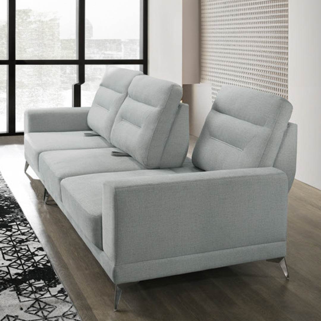 Halley Light Grey Fabric Slideback Sofa - Pet Friendly, Comfortable & Durable Living Room Furniture for Small Spaces, Apartments & Cozy Home Decor