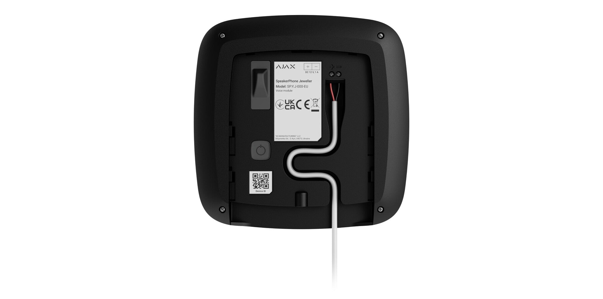 Wireless Speakerphone Black - Hands-Free Voice Module for Alarm Verification, Ideal for Home Security & Office Communication