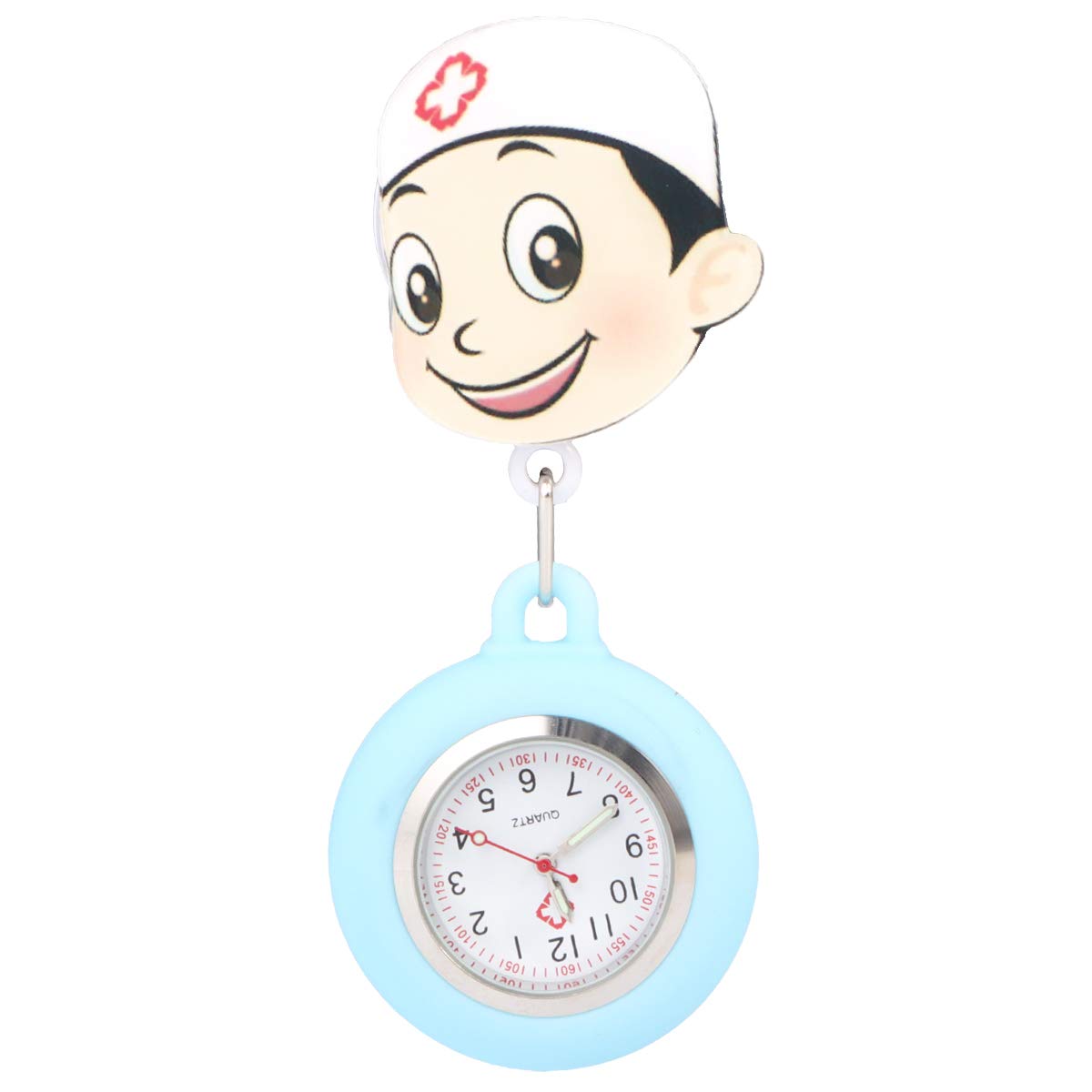 ibasenice 1pc Cartoon Cute Pocket Watch - Telescopic Mini Hanging Watch for Kids & Adults (Light Blue) | Vintage Style Gift for Collectors, Birthday Party Favors & Cosplay Accessories