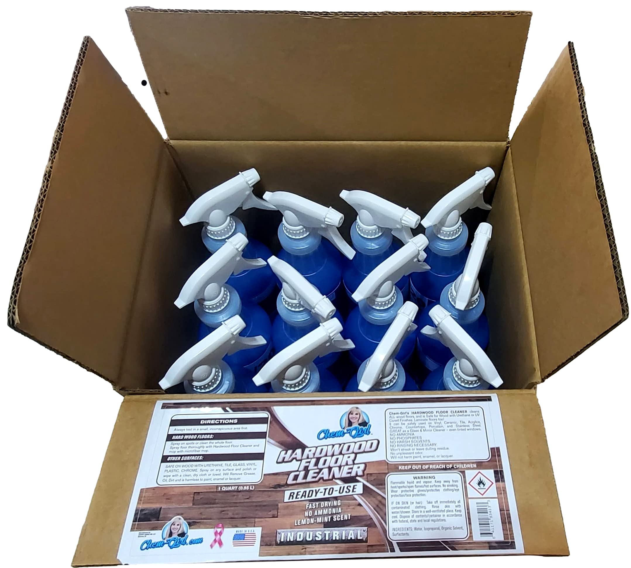 Premium Hardwood Floor Cleaner - 12 Quarts (Case of 12) - Safe for Wood Floors, Non-Toxic & Streak-Free - Ideal for Homes, Offices & High-Traffic Areas