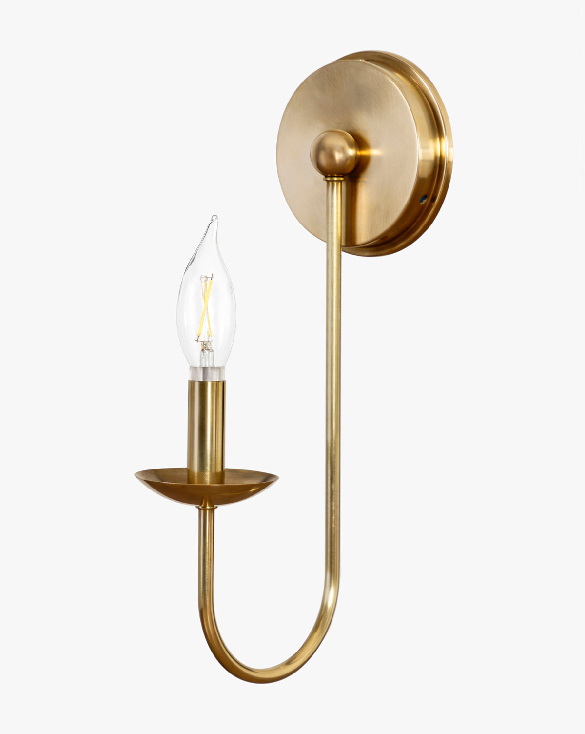 Philomena Single Sconce Wall Light - Modern Brass Wall Sconce with Clear Glass Shade for Bedroom, Living Room, or Hallway Lighting