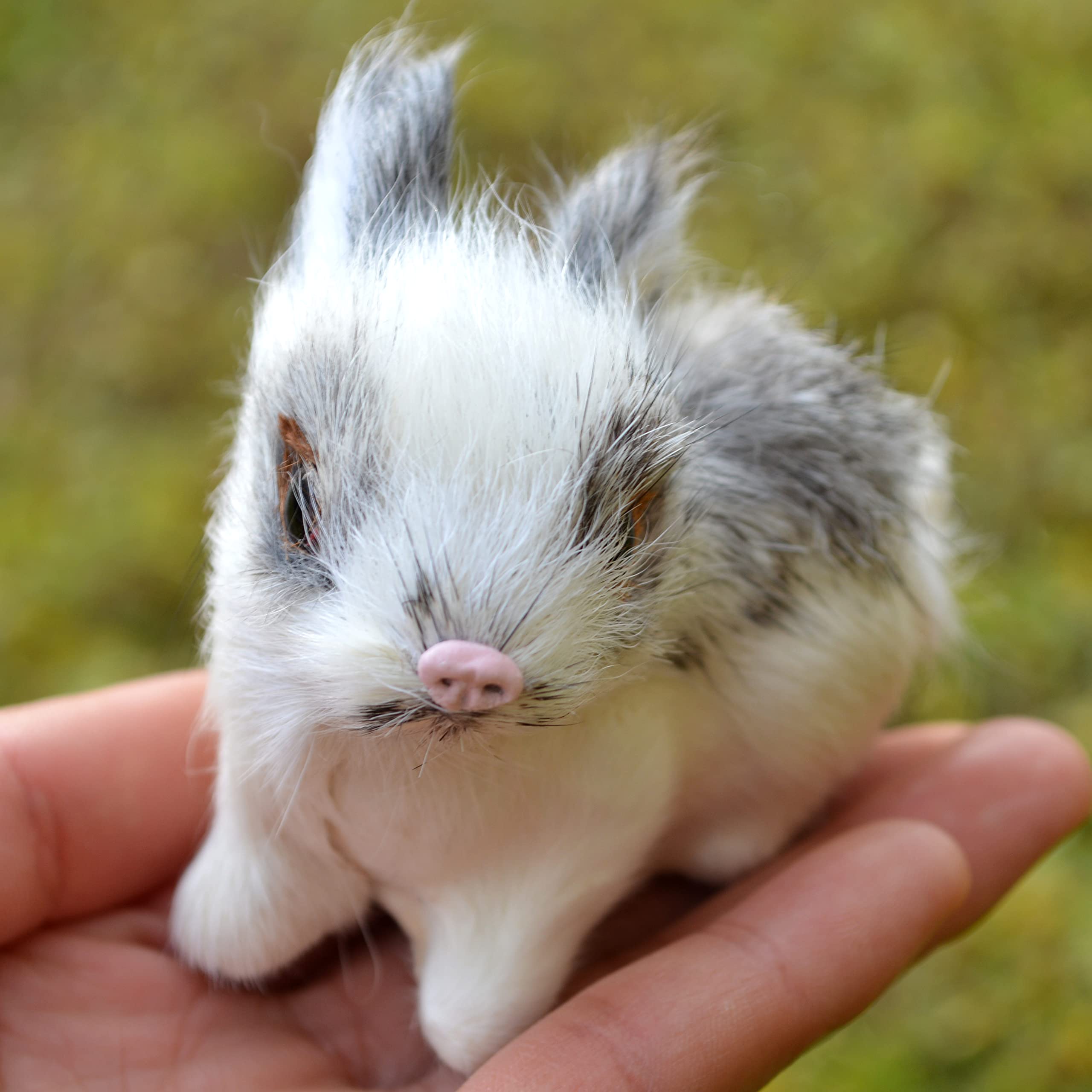 4 Pack Realistic Mini Furry Rabbit Figurines - Lifelike Farm Animal Models for Home Decor, Easter Bunny Stuffed Animals, Spring Collectibles & Photo Props | Perfect for Easter Gifts, Kids Room Decor, and Seasonal Displays
