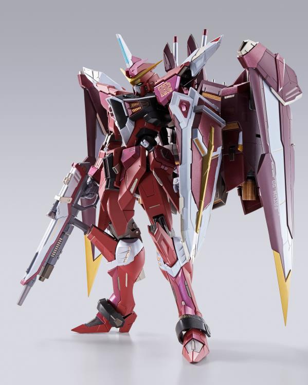 Bandai Metal Build Gundam SEED Justice Gundam Action Figure - High-Quality Collectible Model Kit for Anime Fans & Gundam Enthusiasts - Perfect for Display, Collection, and Role-Playing Battles
