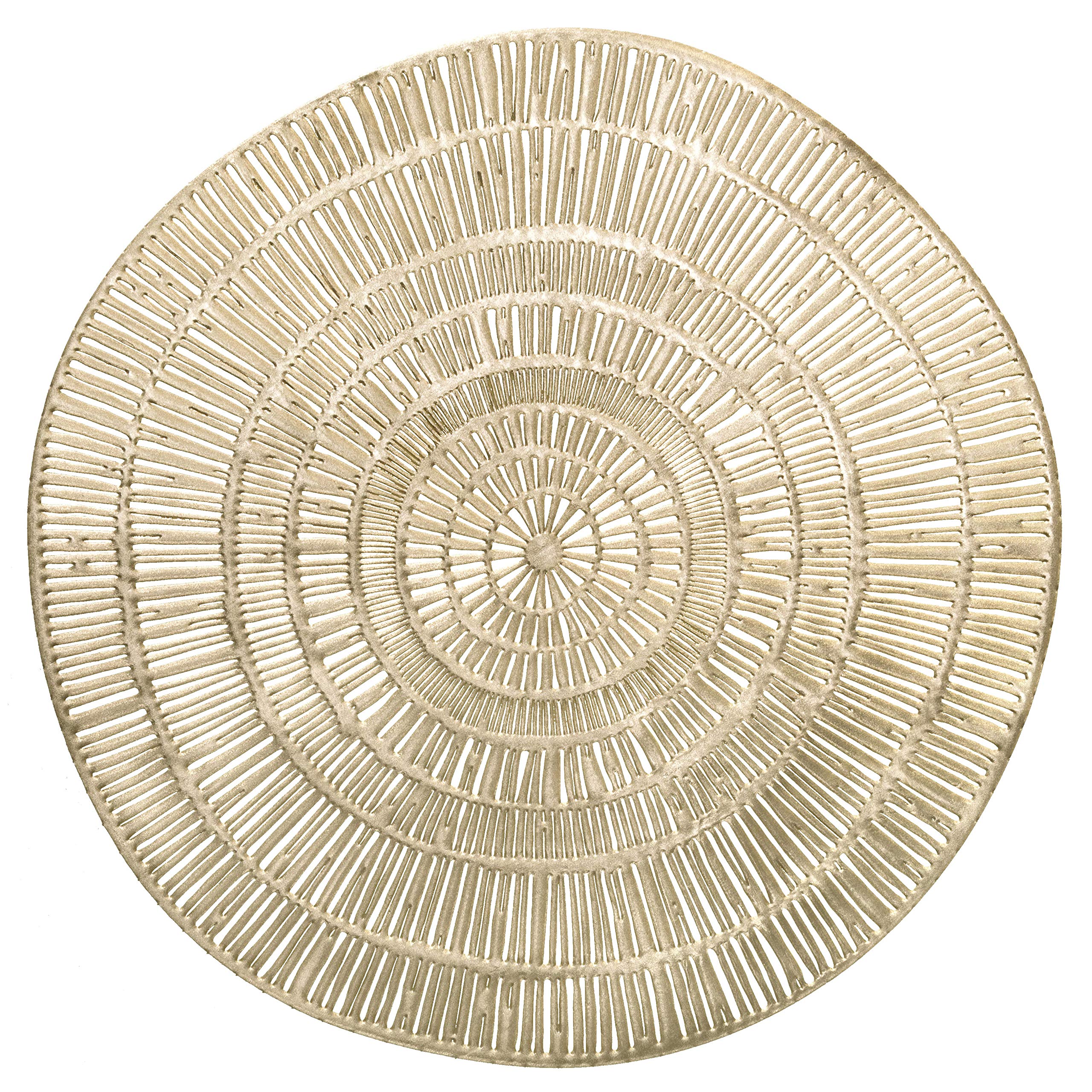 120-Piece Pressed Vinyl Metallic Placemats Set - Elegant Cleo Gold Wedding Table Decor for Banquets, Parties & Special Events