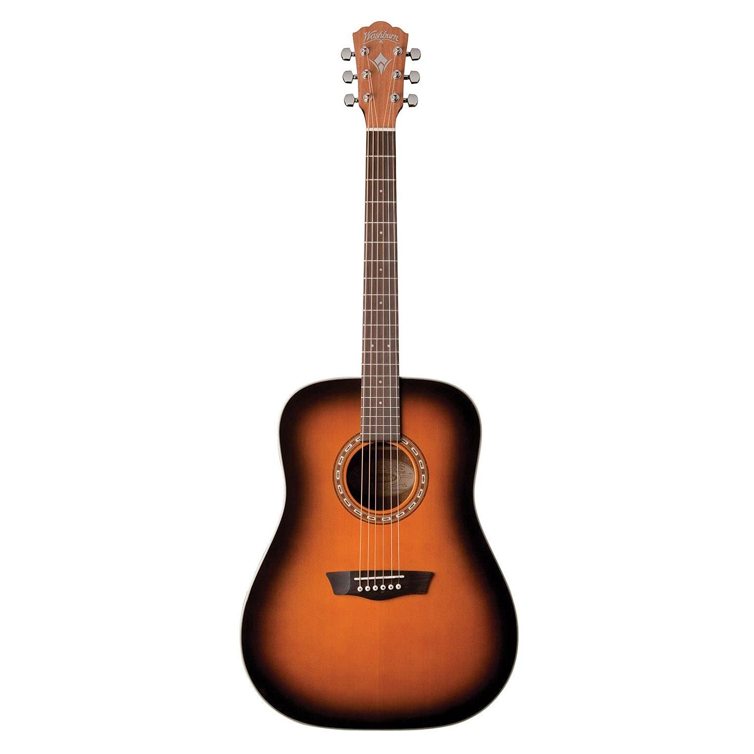 Washburn WD7SATB-A 6-String Acoustic Guitar for Right-Handed Players - Natural Finish, Spruce Top, Mahogany Back & Sides - Perfect for Beginners, Campfires & Live Performances