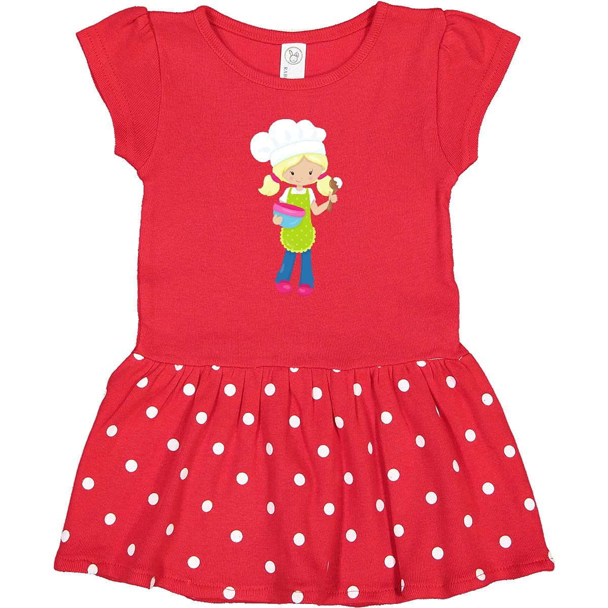 Inktastic Cute Blonde Hair Infant Dress for Baking & Bakery - Adorable Baker Outfit for Baby Girls - Perfect for Birthday Parties, Baking Classes & Family Photos