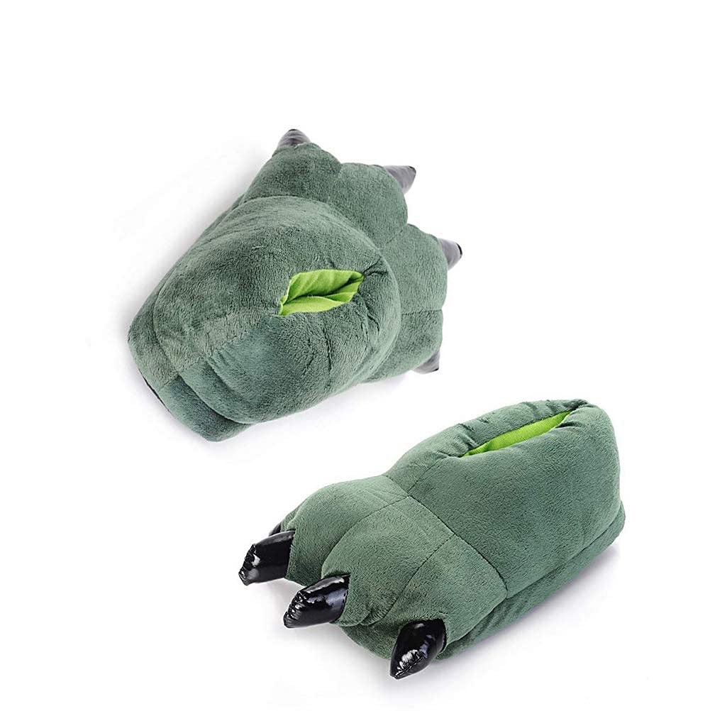 Unisex Plush Animal Paw Slippers - Fuzzy Warm House Shoes for Men & Women | Dinosaur & Claw Design | Perfect for Indoor Comfort, Winter Wear & Cosplay Costume Accessories