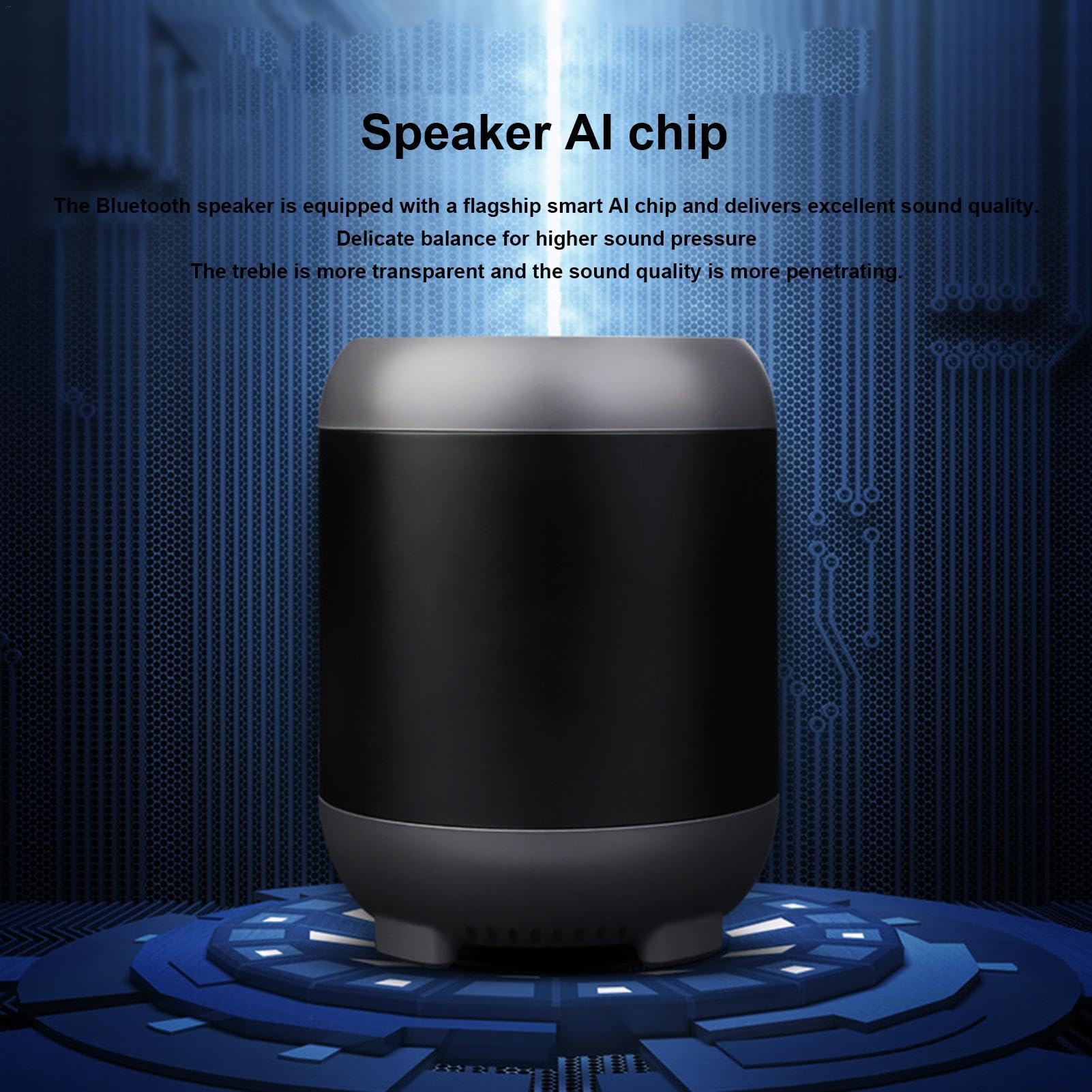 Smart Desk Speaker with Subwoofer - Voice Control & Memory Card Function - Desktop Sound Control Speaker for Office, Home, Camping - Perfect for Work, Music & Outdoor Entertainment