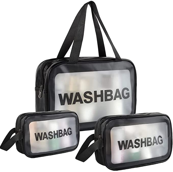 RP Mall Transparent Toiletry Bag - Waterproof Cosmetic Pouch for Travel & Storage