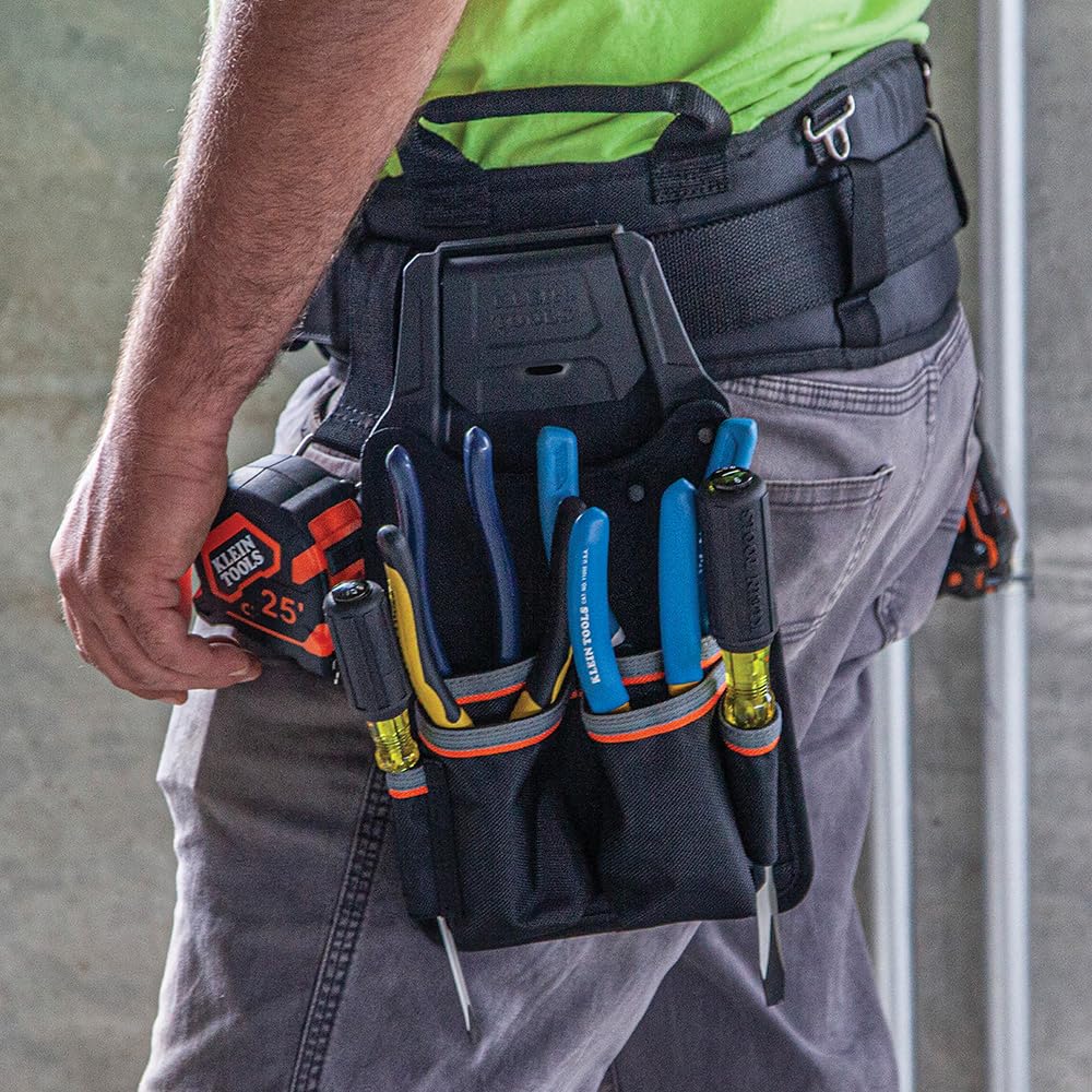 Klein Tools 55912 Tradesman Pro Modular Piping Tool Pouch with Belt Clip - Compatible with Klein Click Lock Wall Rack & Tool Belts | Ideal for Plumbers, Electricians & HVAC Technicians