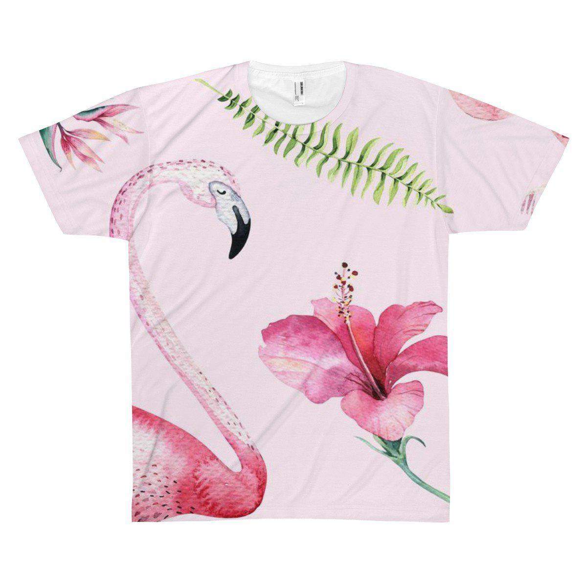 Flamingo Beach T-Shirt for Women - Soft & Comfortable Summer Casual Tee - Perfect for Vacation, Beach Outings & Tropical Getaways