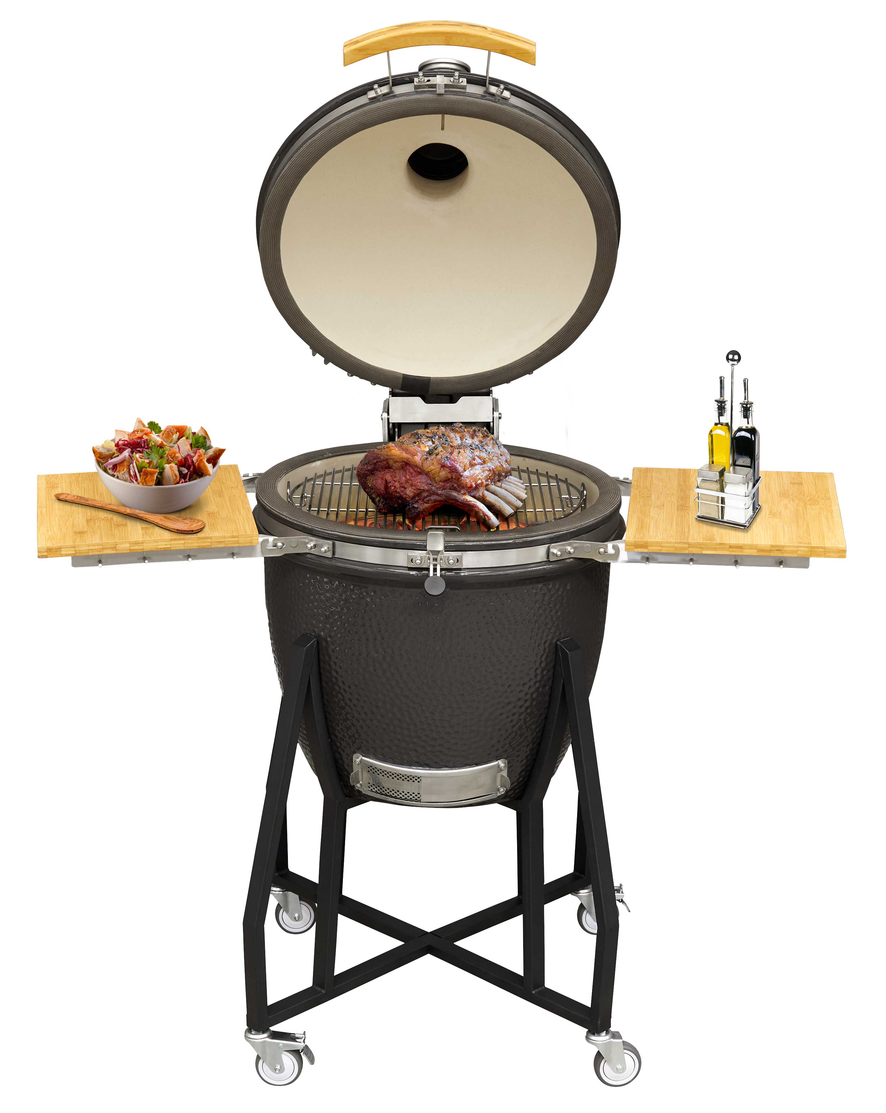 Premium 22-Inch Ceramic Kamado Grill, Oven & Smoker - Outdoor BBQ Cooking, Wood Charcoal Grill for Backyard, Patio & Camping | DG236