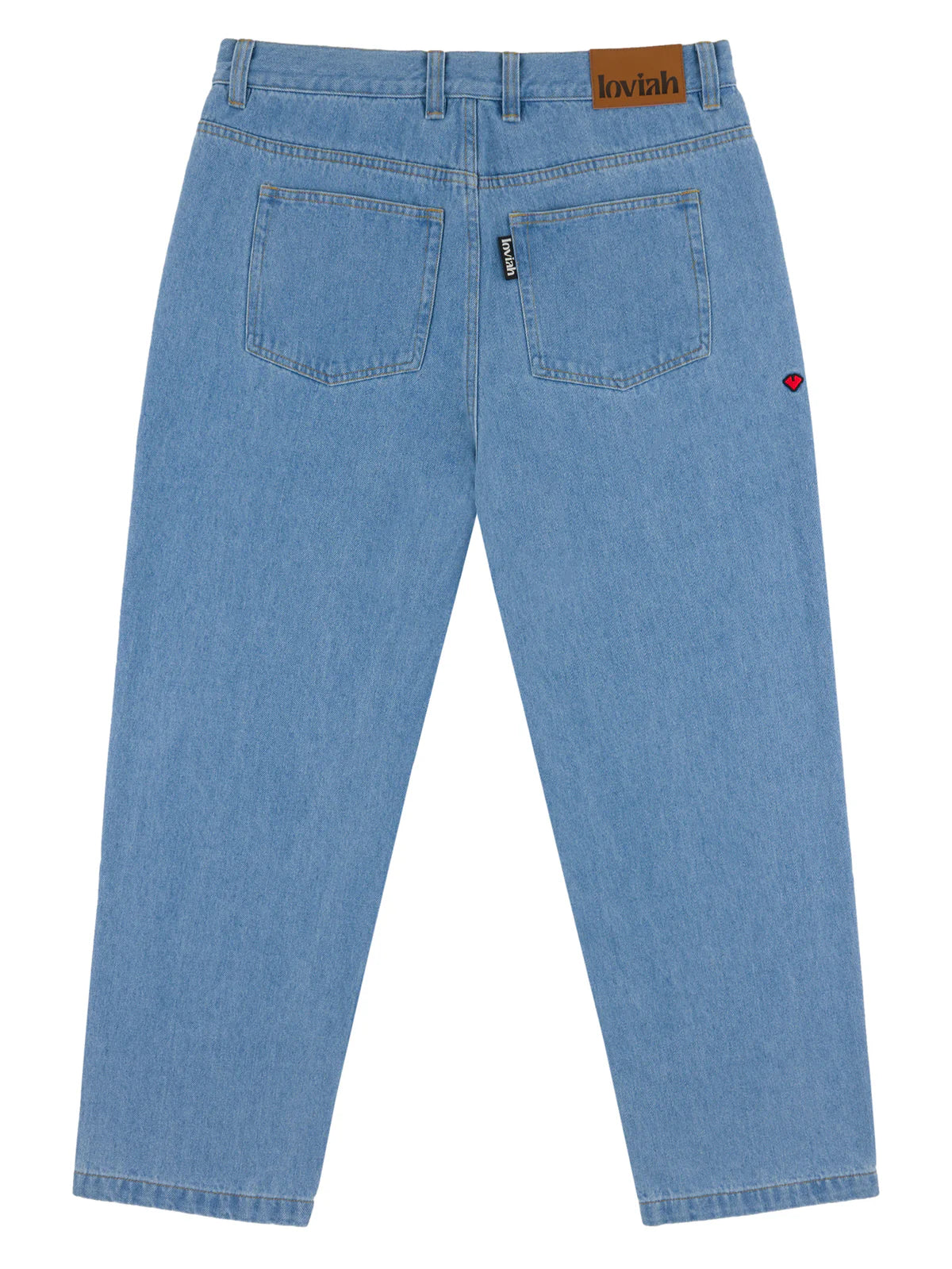 Loviah OG Baggy 5 Pocket Denim Pants for Men - Light Wash Indigo Jeans | Casual Streetwear & Everyday Wear