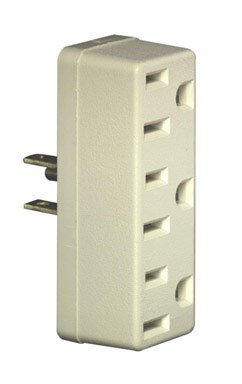 Leviton 006-00697-00I Ivory Triple Tap Plug-In Outlet Adapter - 3-Prong Multi Outlet Splitter for Home, Office & Travel | Expand Electrical Outlets for Lamps, Chargers & Small Appliances