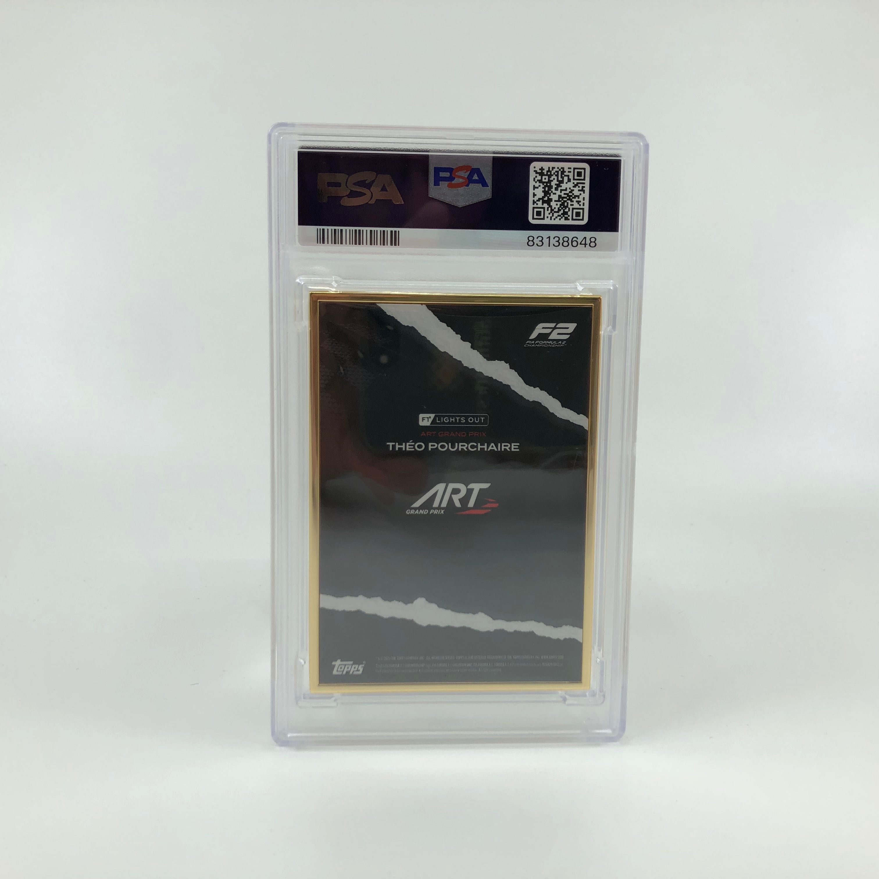 Theo Pourchaire 2022 F2 Driver Gold Frame Collectible Card PSA 9 - Perfect for Racing Memorabilia Collections and Sports Display Cases