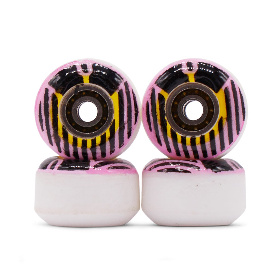 Yellowood Y3 Fingerboard Wheels - Graphic Pink - High Performance Skateboard Wheels for Fingerboarding & Tech Deck Tricks - Perfect for Indoor Skate Practice & Collectors