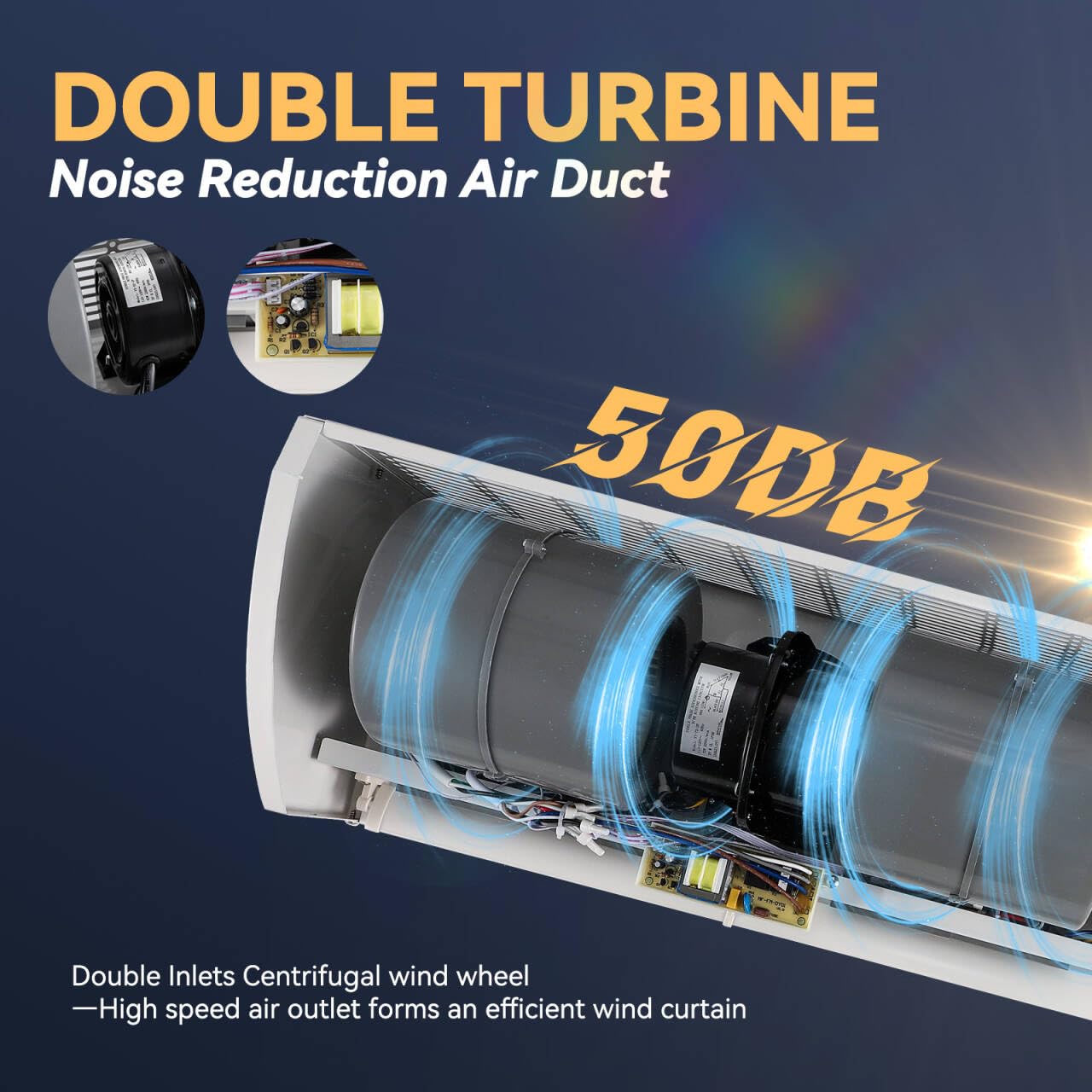 36 Inch Commercial Air Curtain - 2024 Upgraded Centrifugal Fan with Magnetic Door Switch, 2 Speed Settings (740CFM/3346FPM), No Heating/Cooling, Quiet Operation & Remote Control - 110V Powerful Indoor Air Barrier for Restaurants, Warehouses & Retail Stores