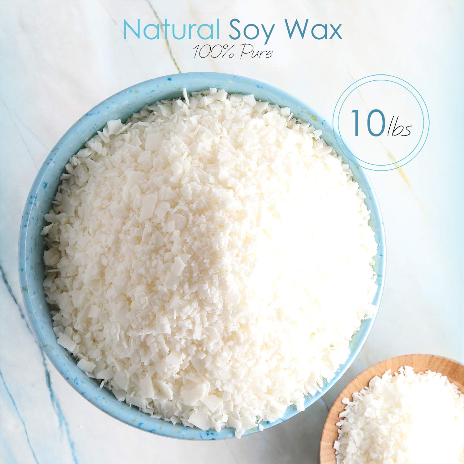 Premium Natural Soy Wax Flakes for Candle Making - 10 lb Bag with 100% Cotton Wicks, Wick Stickers & Centering Tools | DIY Home Candles, Aromatherapy, Gifts & Wedding Decorations