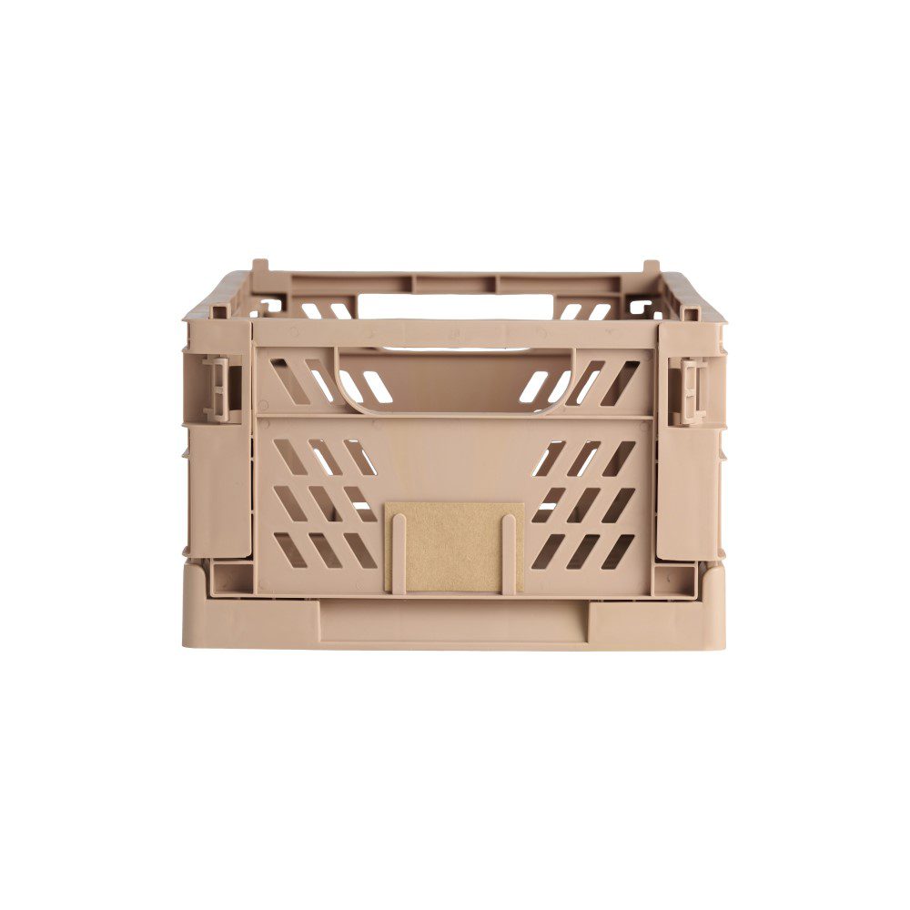 DESIGNSTUFF Collapsible Slant Storage Crate - Large 50x33cm, Tuscany Design - Foldable Organizer for Home, Office, Laundry, or Outdoor Use