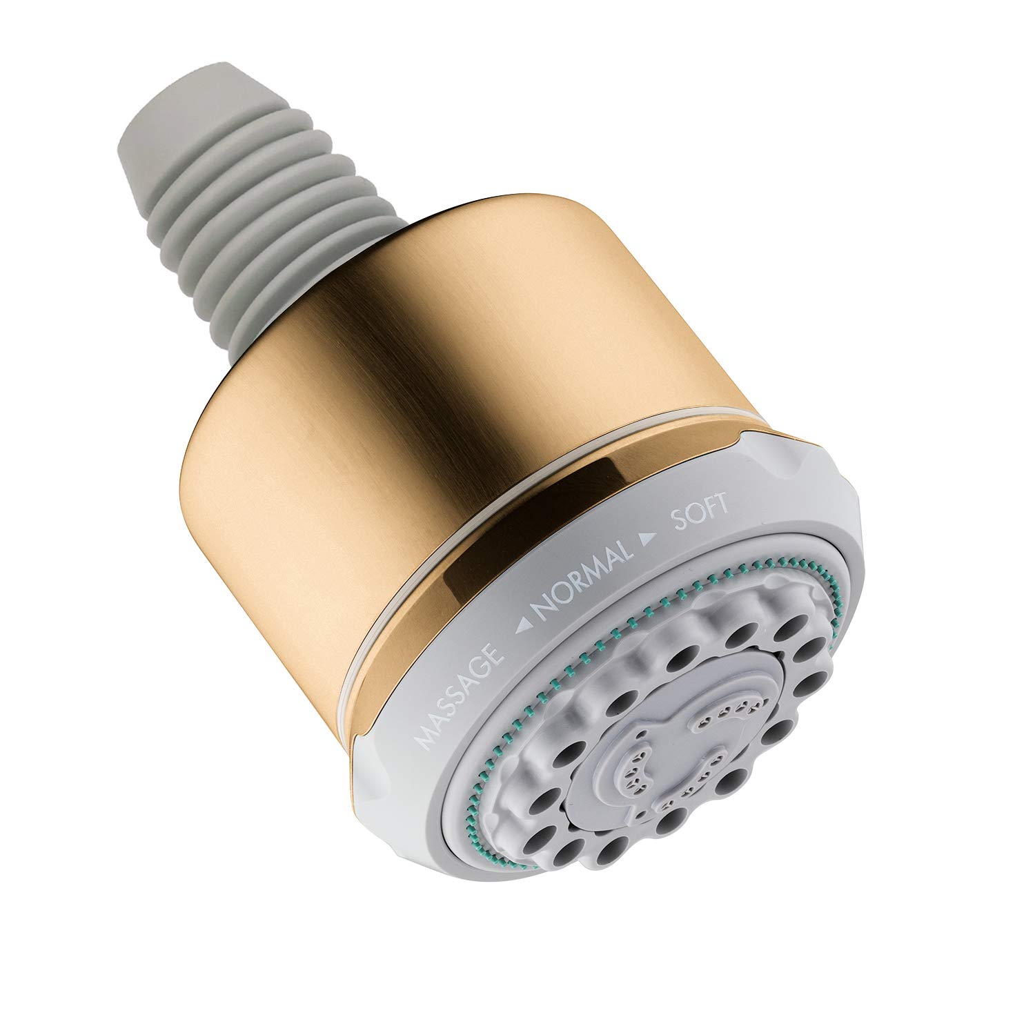 Hansgrohe Clubmaster 4-Inch Easy Clean Shower Head with 3 Spray Modes - Pulsating Massage & Soft Spray - Brushed Bronze Finish (Model 28496141) - Perfect for Modern Bathrooms & Spa-Like Shower Experience