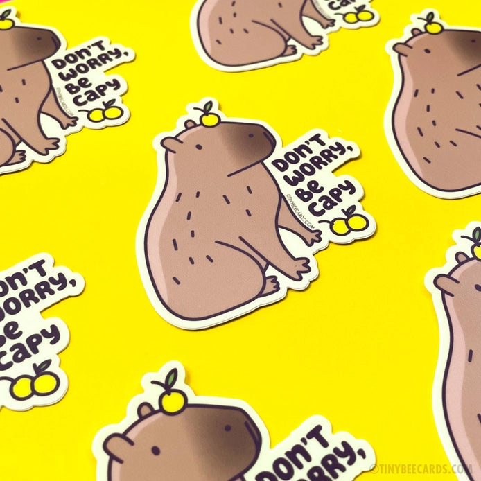 Capybara Vinyl Sticker - Waterproof & Durable Decal for Laptops, Water Bottles & DIY Crafts - Cute Animal Stickers for Scrapbooking & Journaling