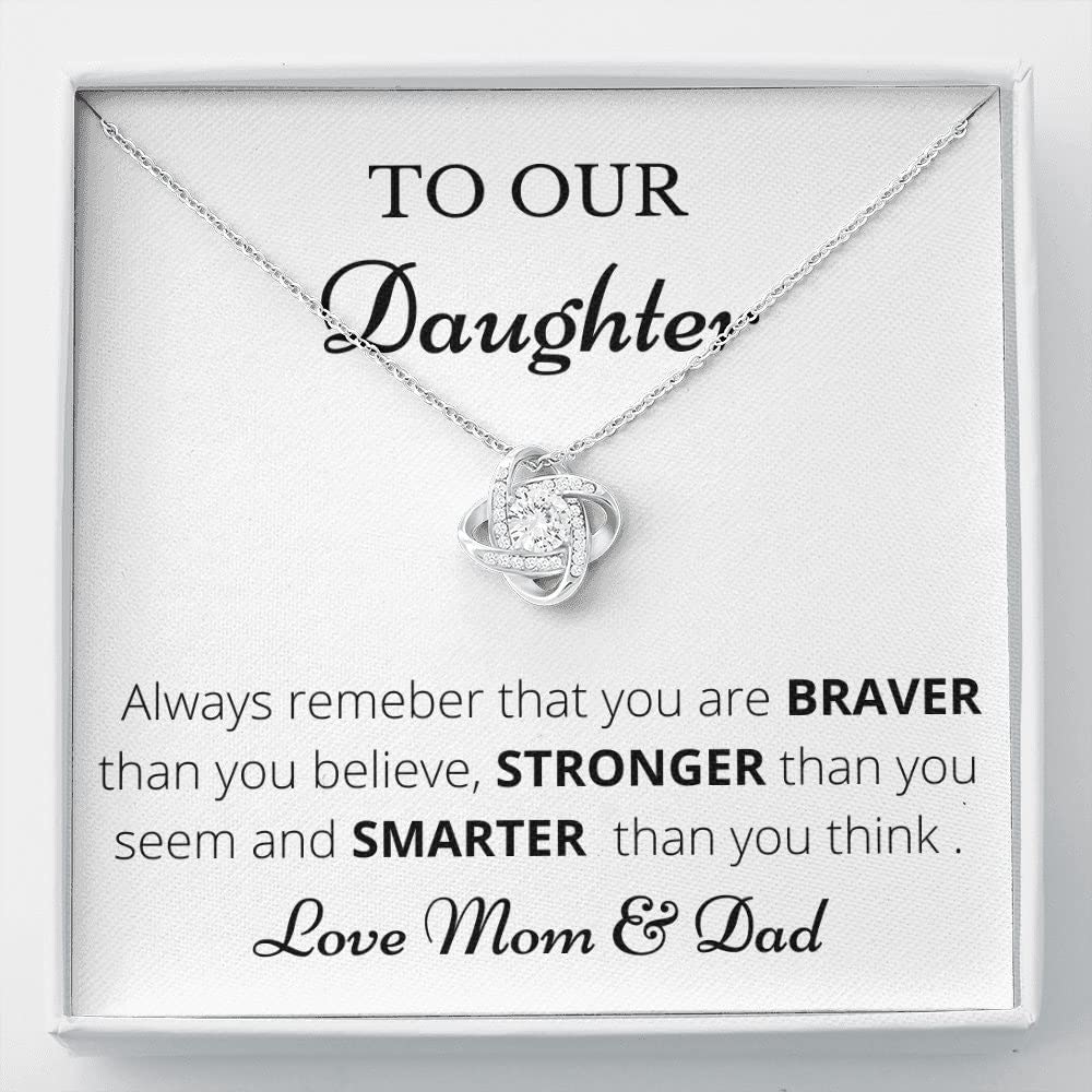 Love Knot Necklace - Meaningful Gift from Parents to Daughter | Unique Birthday, Graduation & Special Occasion Jewelry | Perfect for Daughter's Day, Mother-Daughter Bonding & Milestone Celebrations