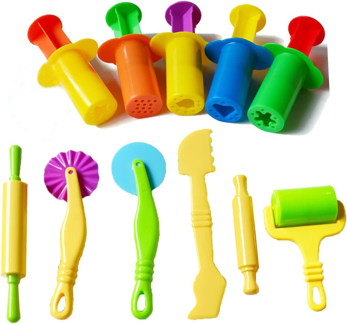 11-Piece Smart Dough Tools Kit with Molds & Extruders - Creative Play for Kids, DIY Modeling Clay Accessories for Arts & Crafts, Baking Decorations