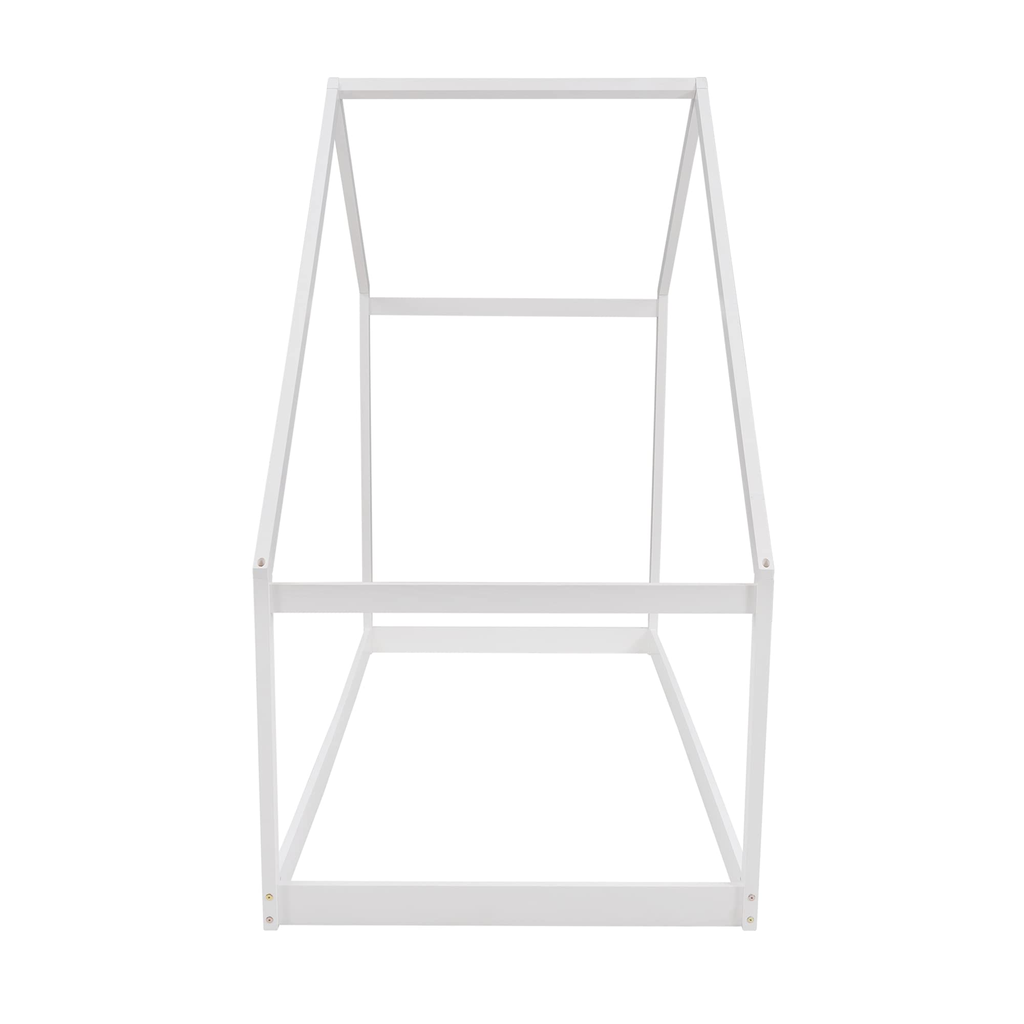 SOFTSEA Twin Kids Bed Frame with Tent - Easy Assembly White for Playroom & Bedroom