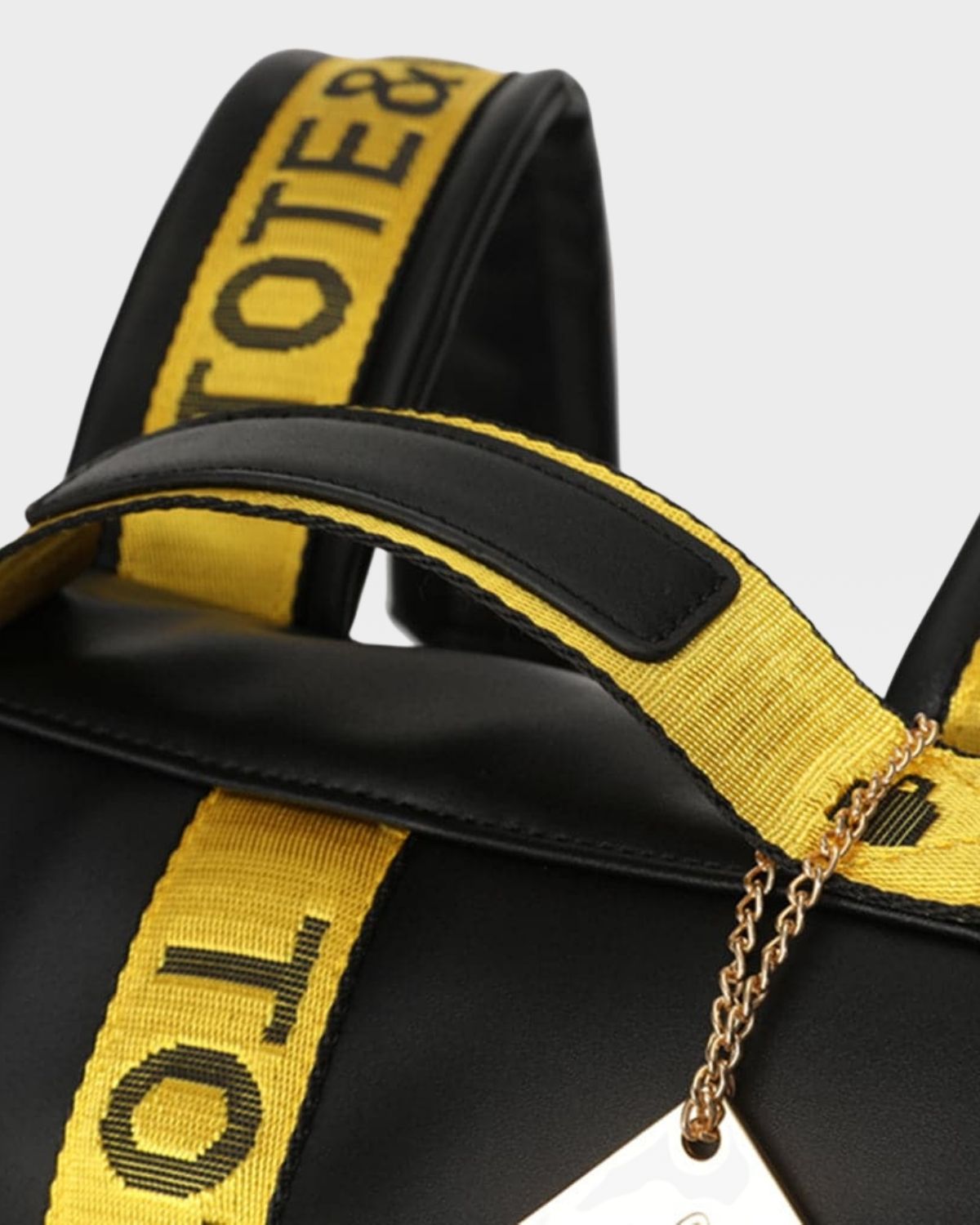 Black & Yellow Caution Tape Backpack & Roller Duffle Set - Heavy Duty Travel Luggage for Work, Gym, and Outdoor Adventures