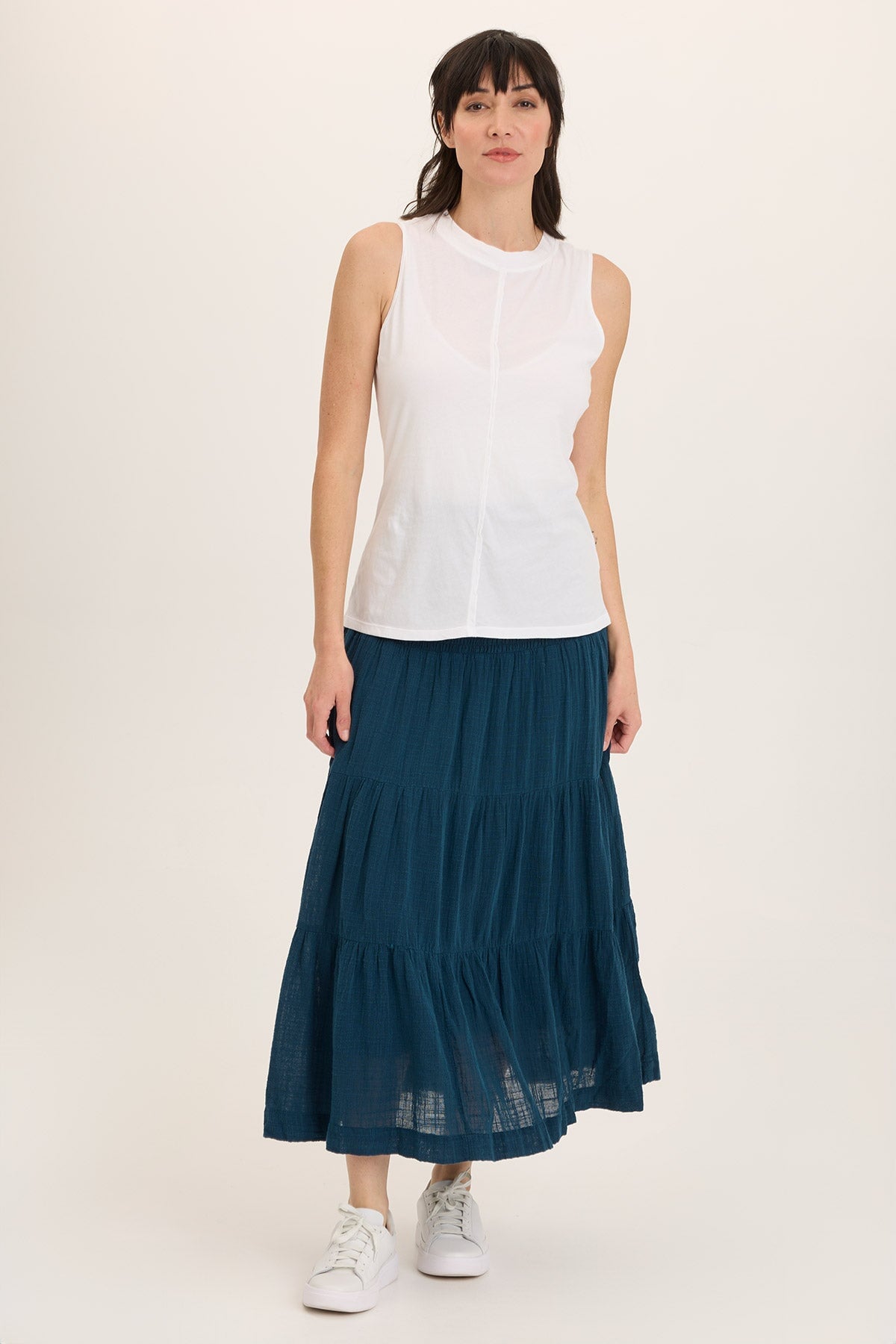 Paigene Women's Flowy Gauze Tiered Midi Skirt - Boho Summer Beach Dressy Casual Skirt for Outdoor, Vacation & Date Night