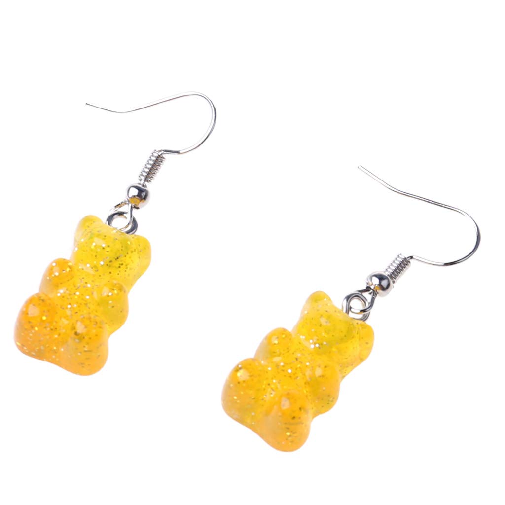 1 Pair Cute Colorful Cartoon Bear Resin Drop Earrings for Women - Sweet Dangle Earrings, Valentine's Day & Birthday Gift Idea - Perfect for Parties, Dating & Casual Wear