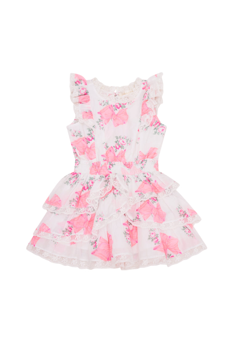 Janelly Rosa Beaux Dress for Girls - Elegant Floral Party Dress for Special Occasions, Birthday, Wedding & Photo Shoots