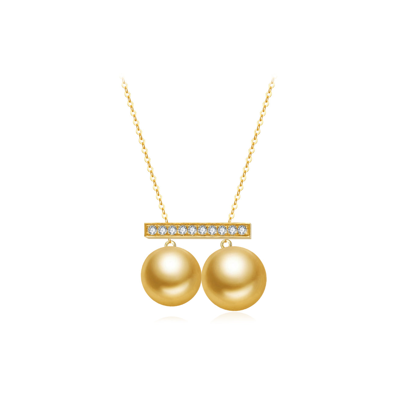 18K Solid Gold South Sea Golden Pearl Necklace KN00282 - Elegant Jewelry for Women, Luxury Gift for Wedding, Anniversary & Special Occasions