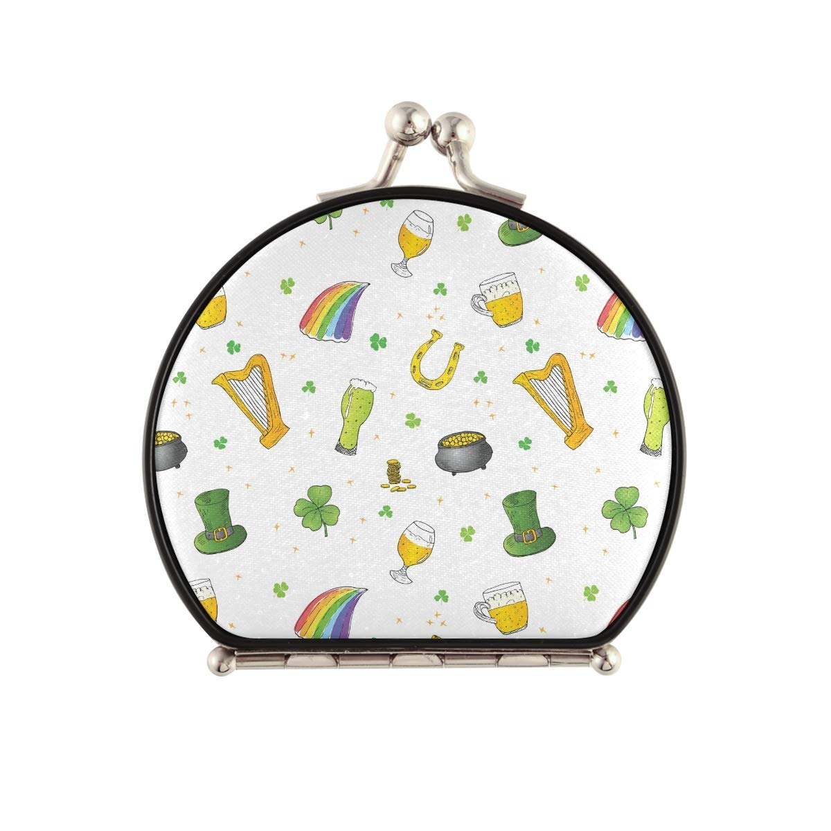 Portable Travel Makeup Mirror with 2x & 1x Magnification - Double Sided Compact Mirror with Leprechaun Hat Design, Perfect Gift for Women, Mothers & Kids | Great for Travel, Home Vanity & Birthday Presents