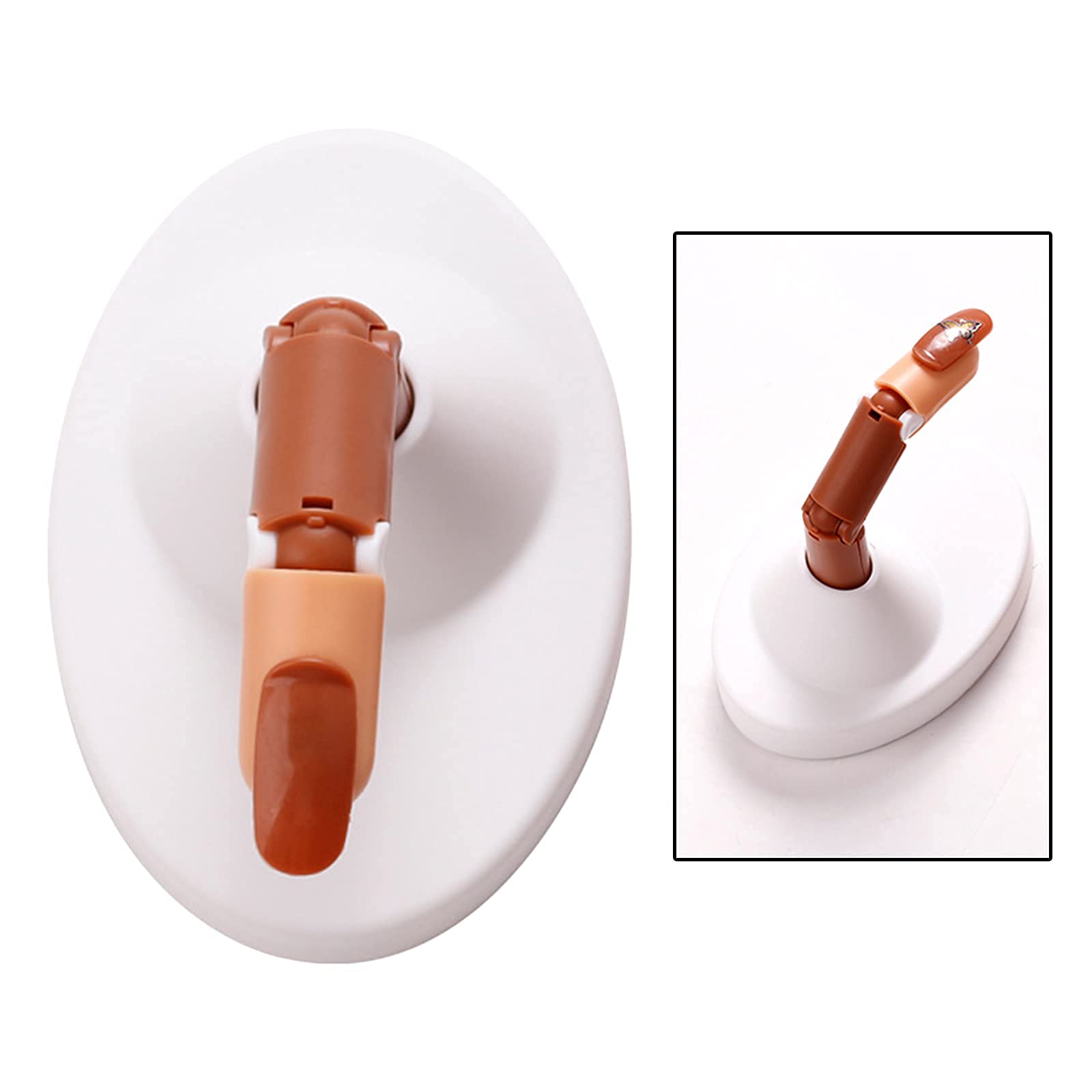 Flexible Acrylic Adjustable Practice Hand for Nail Art Training - Bendable Fake Hand Model for Nail Technicians & Salon Practice (White Base) | Perfect for Nail Art Practice, Manicure Training & Salon Demonstration