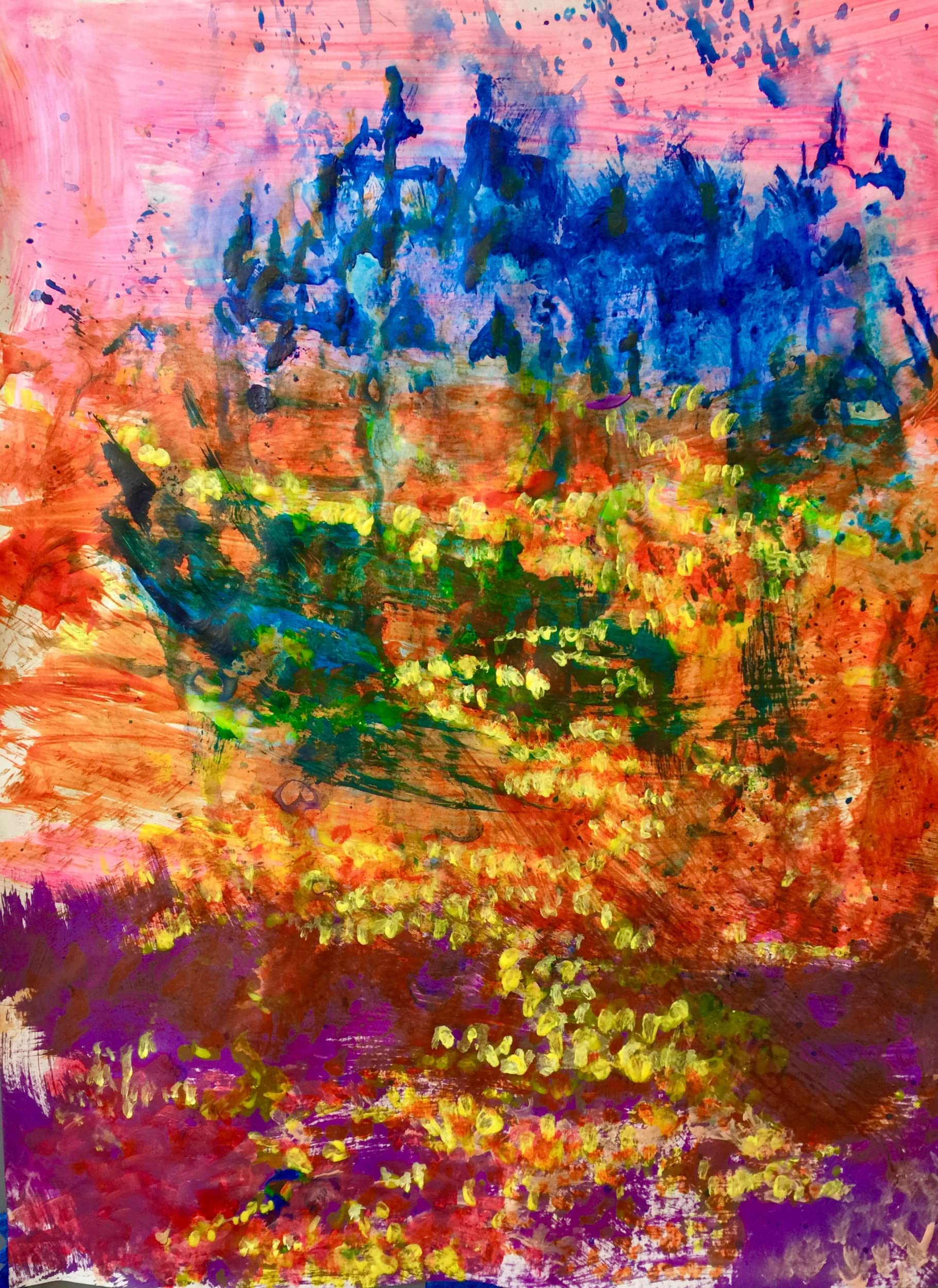 Abstract Wall Art Painting 'The Path to Paradise' by Shahla Reynolds - 36x24 Inch Canvas Wall Decor for Living Room, Bedroom & Office