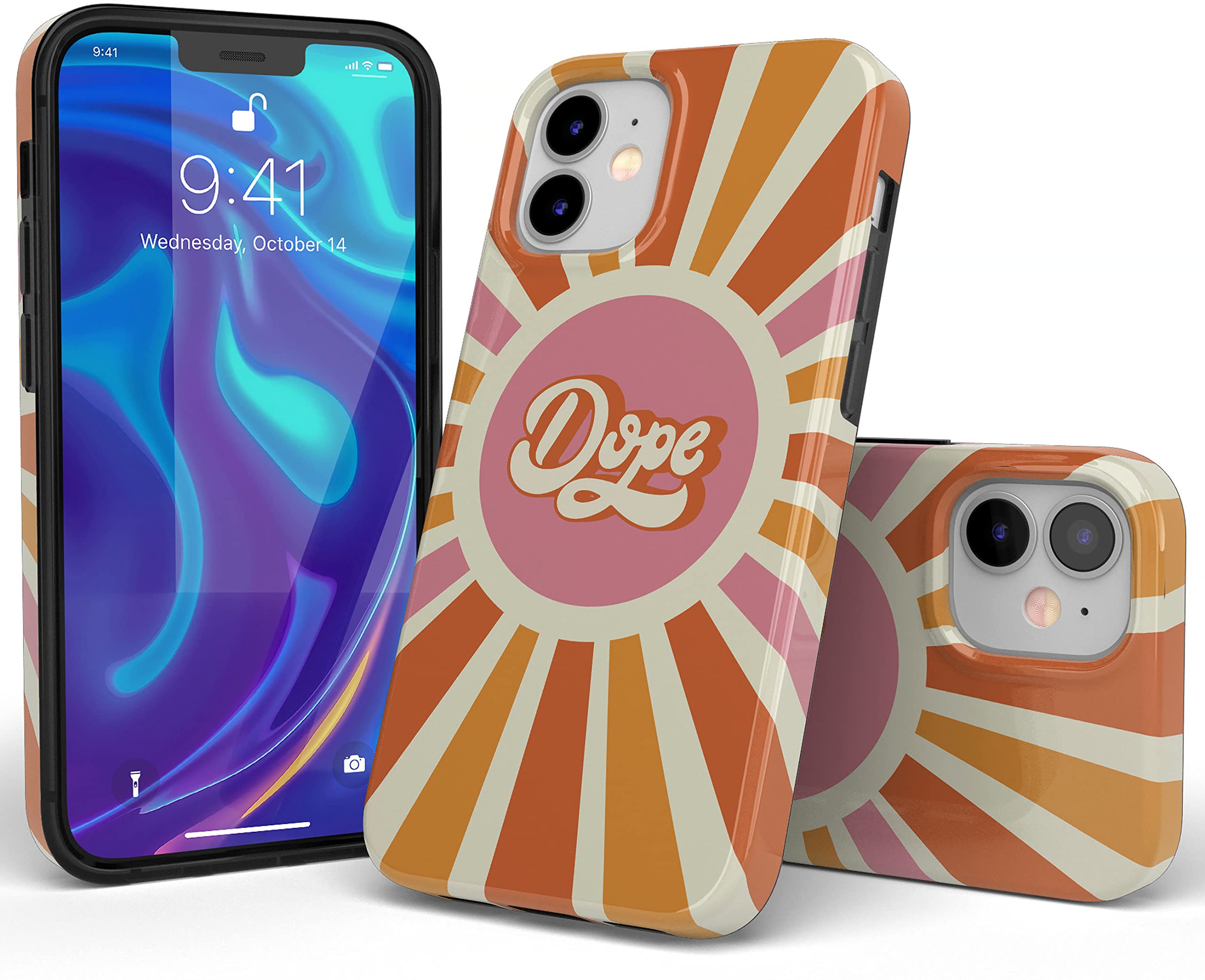 Casely iPhone 12 Mini Case - Retro Colorblock Design | Durable Protective Cover | Perfect for Everyday Use & Trendy Style