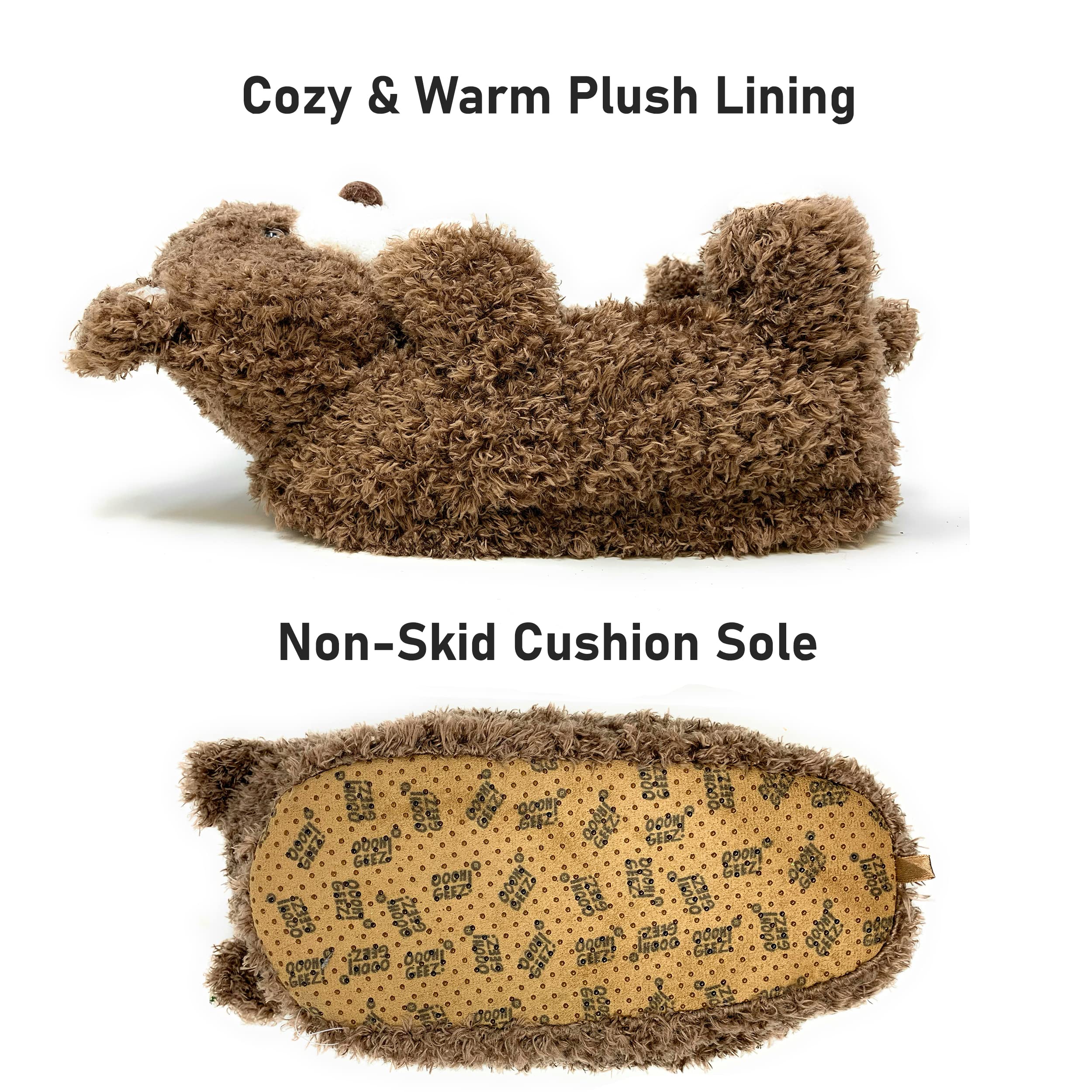 ooohyeah Funny Animal Hug Slippers for Women - Cute Plush Cozy Warm House Slippers with Non-Slip Grippers | Perfect for Indoor Relaxation, Gift Giving & Winter Comfort
