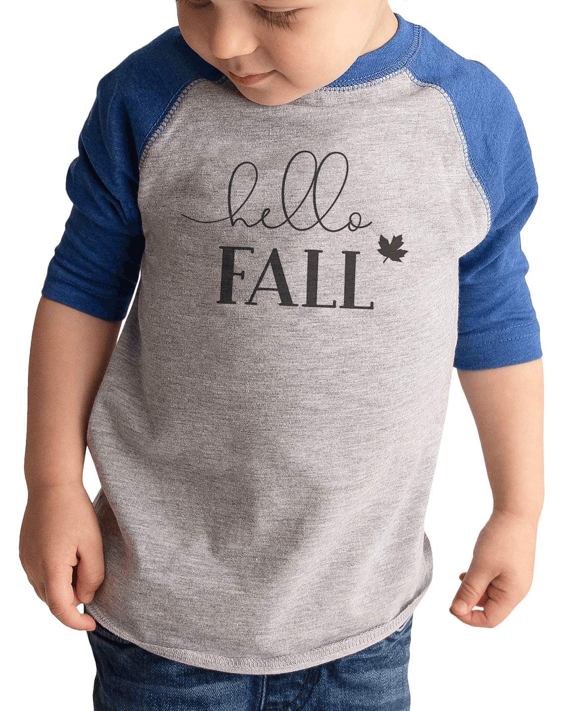7 ate 9 Apparel Kids Hello Fall T-Shirt | Cute Autumn Graphic Tee for Boys & Girls | Perfect for Pumpkin Patch, Thanksgiving & Family Photos