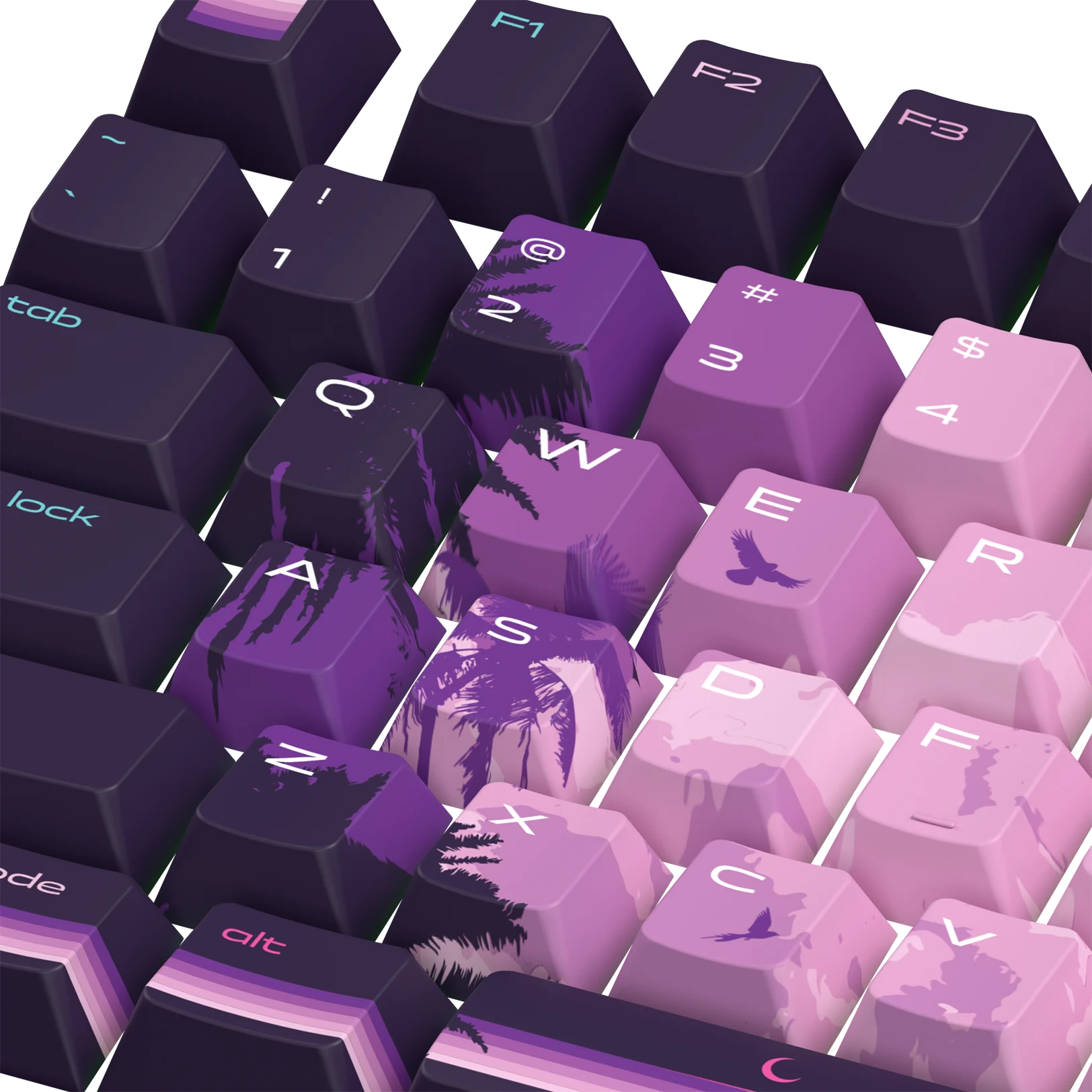Limited Edition Synth Sunset Keycaps - Custom Mechanical Keyboard Keycaps for Gaming & Typing - Perfect for PC, Mac, and Laptop Keyboards