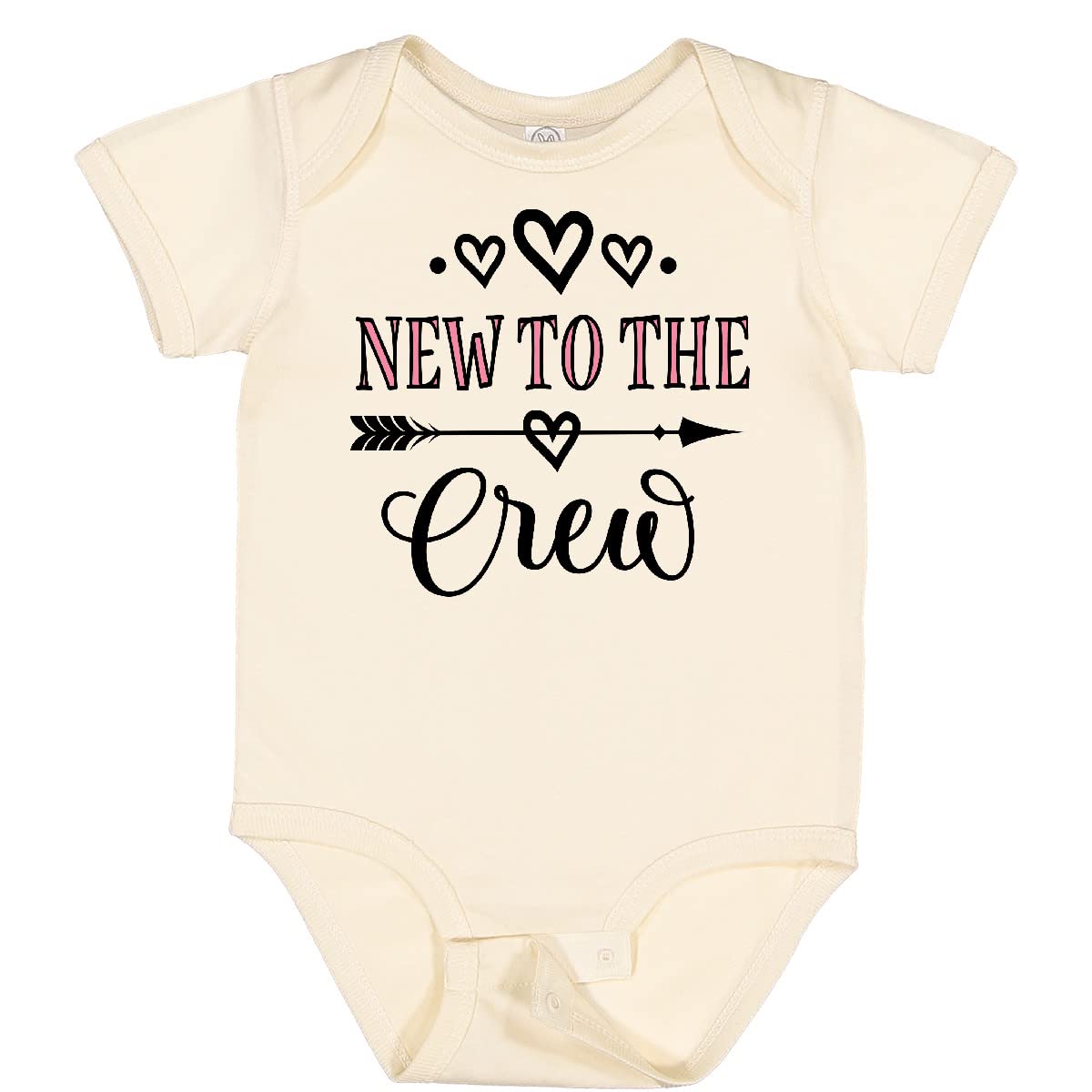 Inktastic New To the Crew Baby Girl Bodysuit - Soft Cotton Onesie for Newborns & Infants - Perfect for Family Photos, Baby Showers & First Outfits