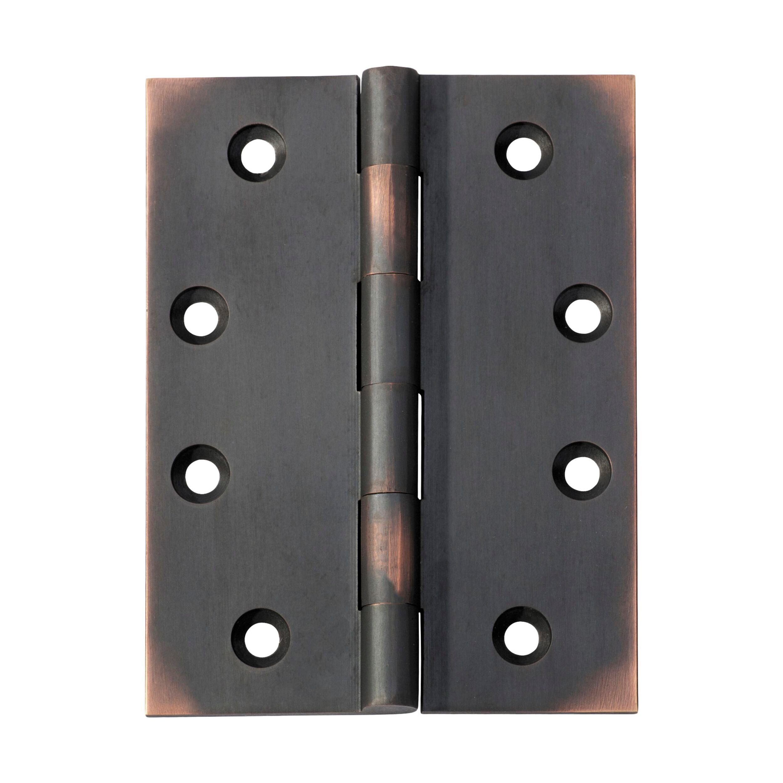 Antique Copper Hinge Fixed Pin 100mm x 75mm (4