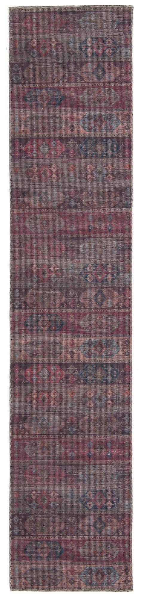 Washable 12 Ft Runner Rug - Sisu Collection by Rugs.com | Durable Flatweave Multi-Pattern Rug for Hallways, Entryways & High Traffic Areas | Easy Clean Non-Slip Floor Mat for Home Decor