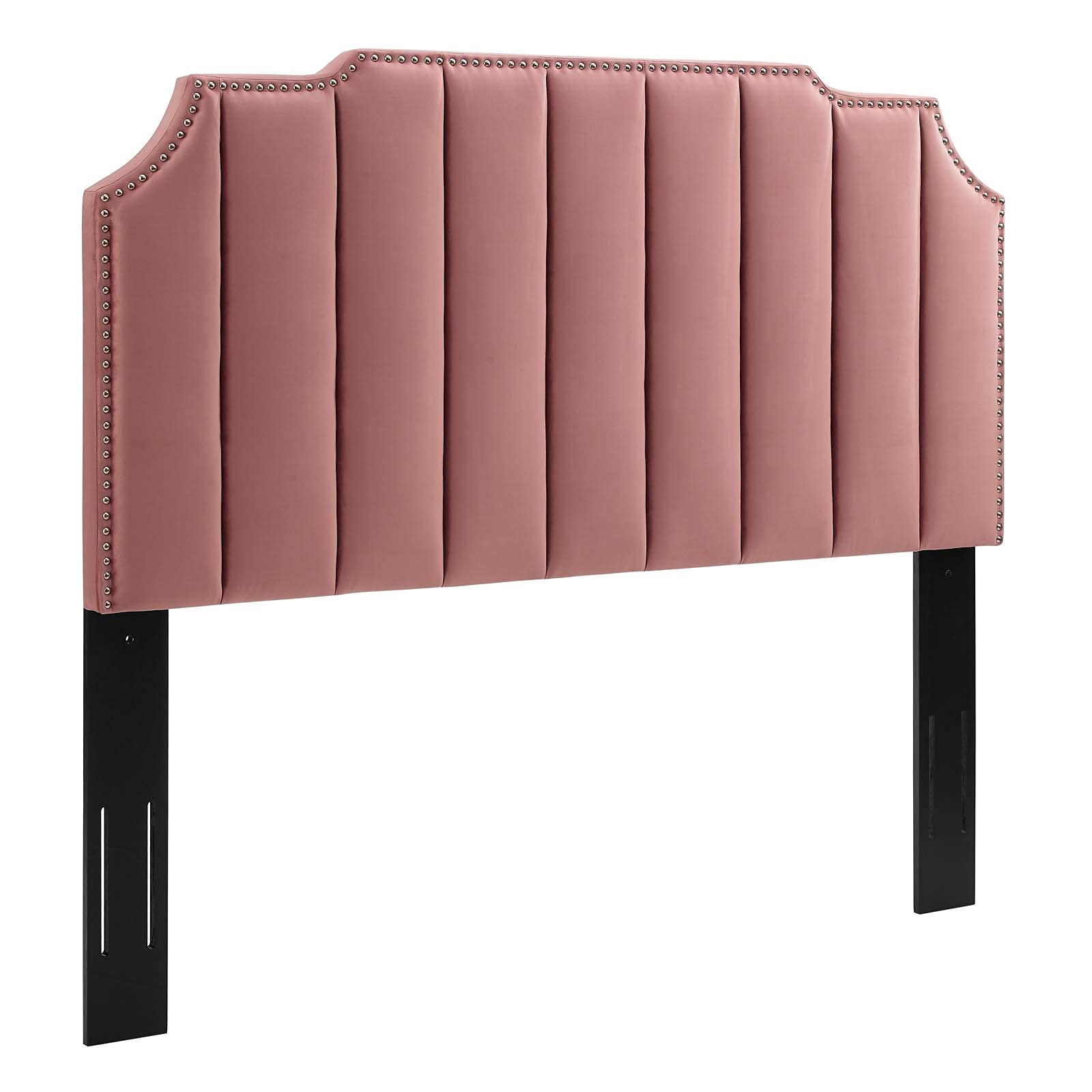 Modway Rosalind Channel Tufted Performance Velvet King/California King Headboard - Dusty Rose Upholstered Bed Frame for Master Bedroom & Guest Room Decor