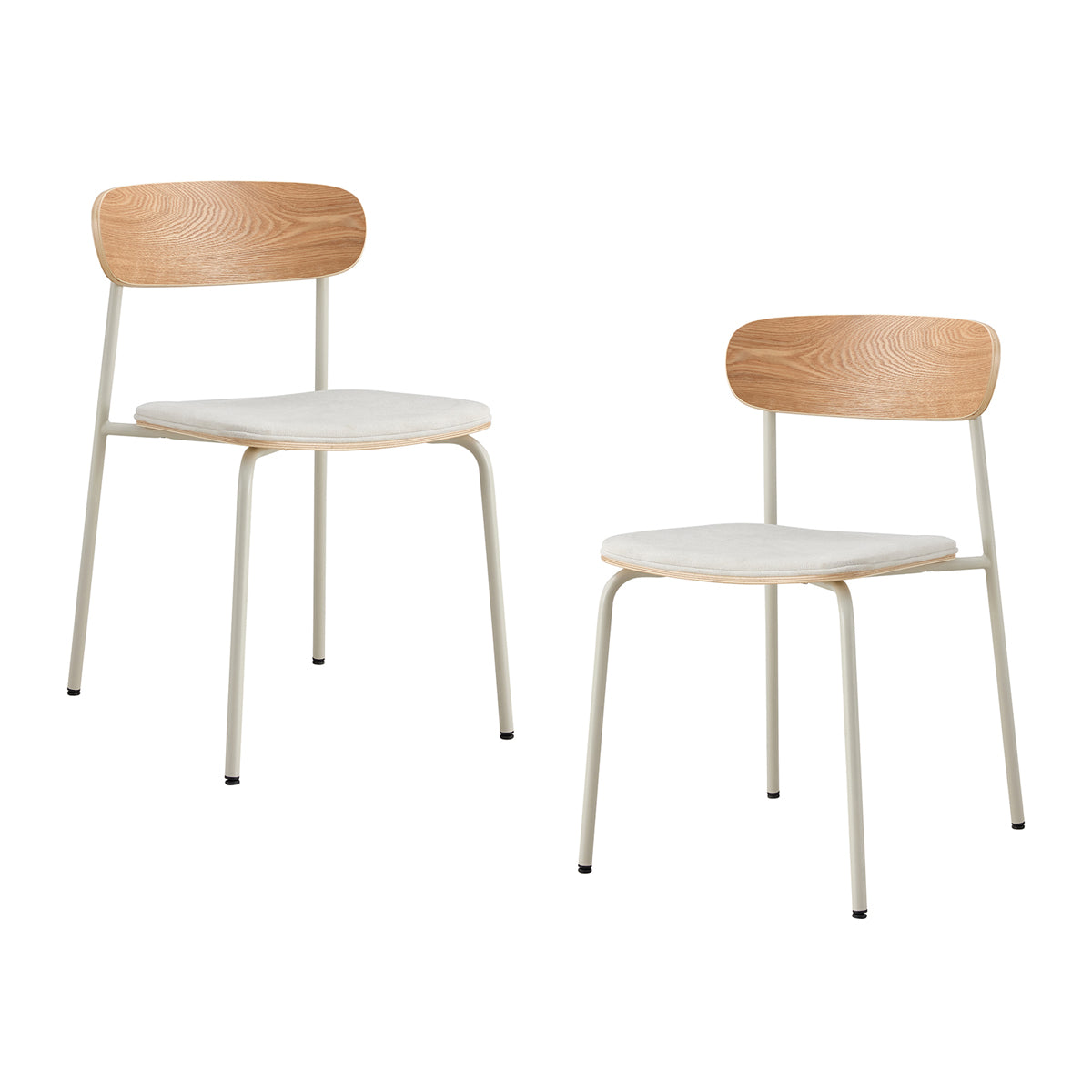 Modern Cove Fabric Dining Chairs (Set of 2) - Comfortable Upholstered Kitchen & Dining Room Chairs for Home, Restaurant, and Cafe Use