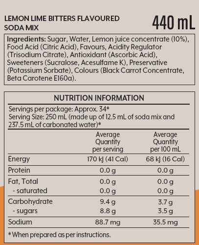 Refreshing Lemon Lime and Bitters Drink Mix - Perfect for Cocktails, Mocktails & Summer Parties | Non-Alcoholic Beverage Enhancer