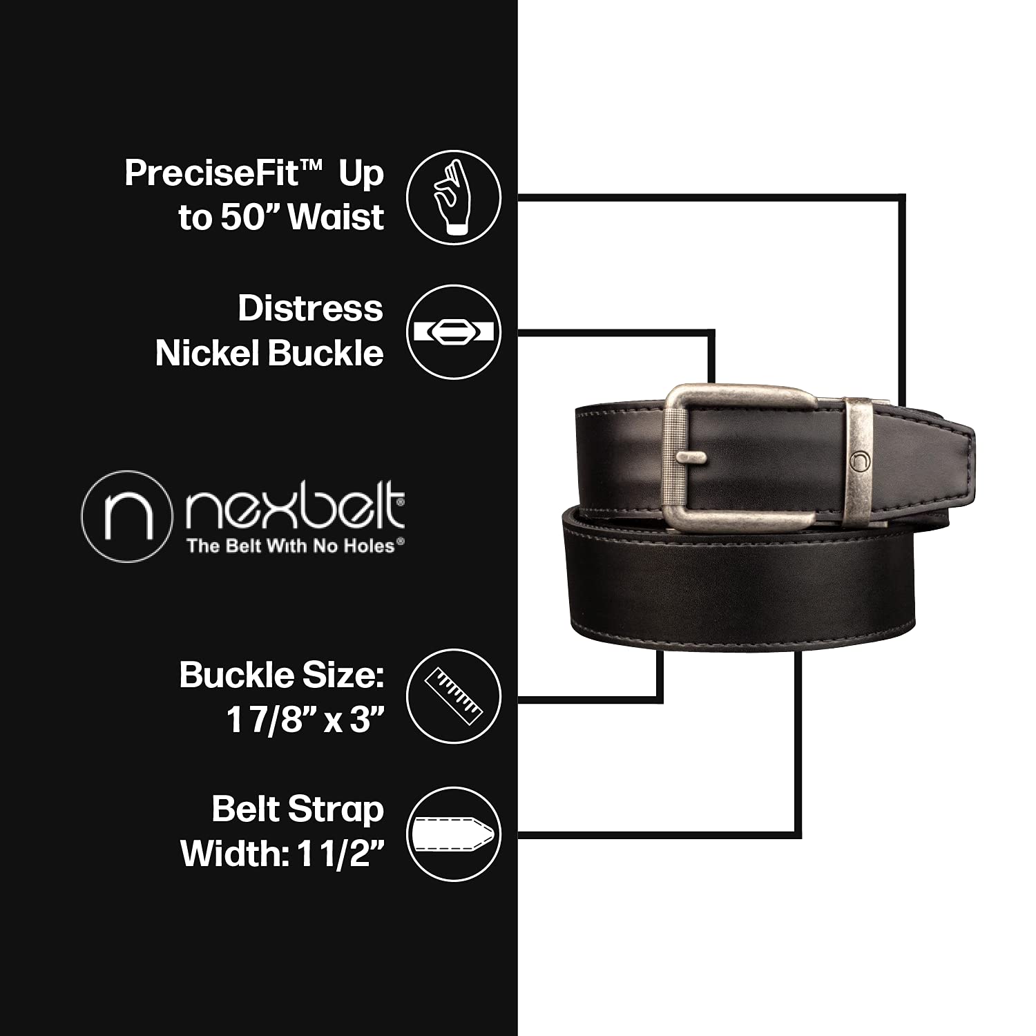 Nexbelt Tactical Ratchet EDC Rogue Gun Belt for Men - Adjustable OWB/IWB CCW Belt up to 50