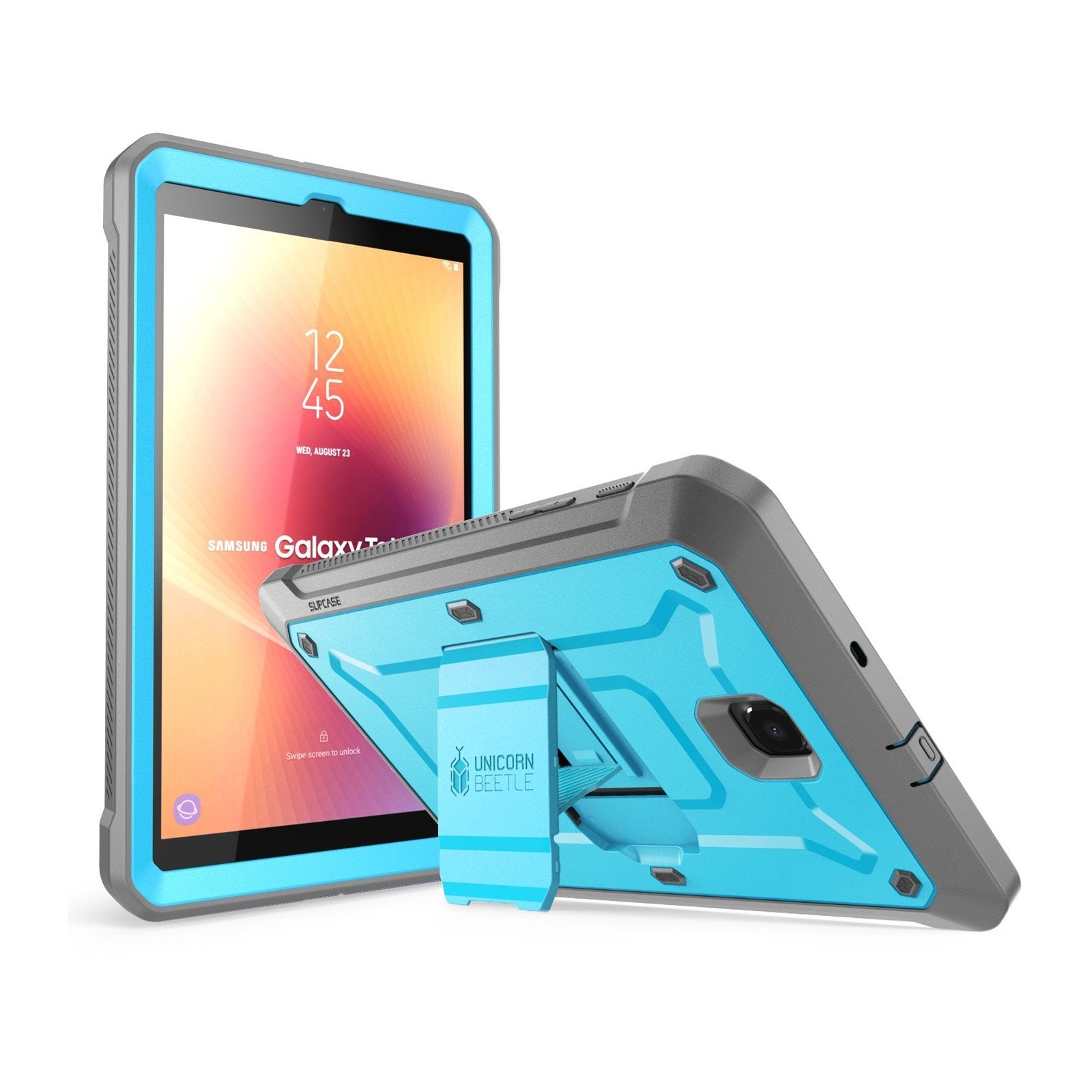 Samsung Galaxy Tab A 8-inch (2018) Tablet Case - Unicorn Beetle Pro Series Heavy Duty Rugged Protective Cover with Built-in Screen Protector (Blue) - Perfect for Outdoor, Construction & Travel Use